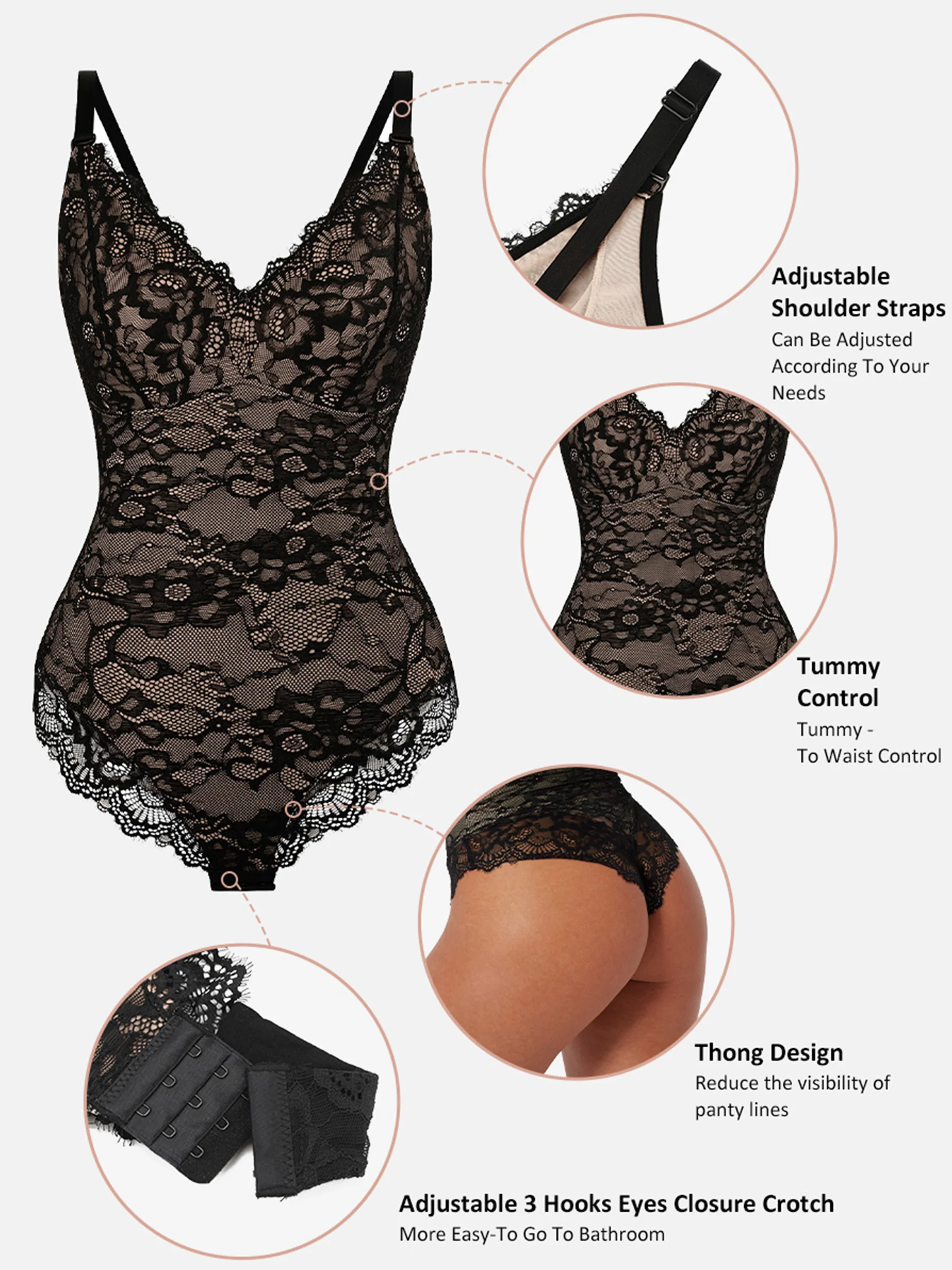 2-Pack Lace V Neck Bodysuit Bundle - Image 9