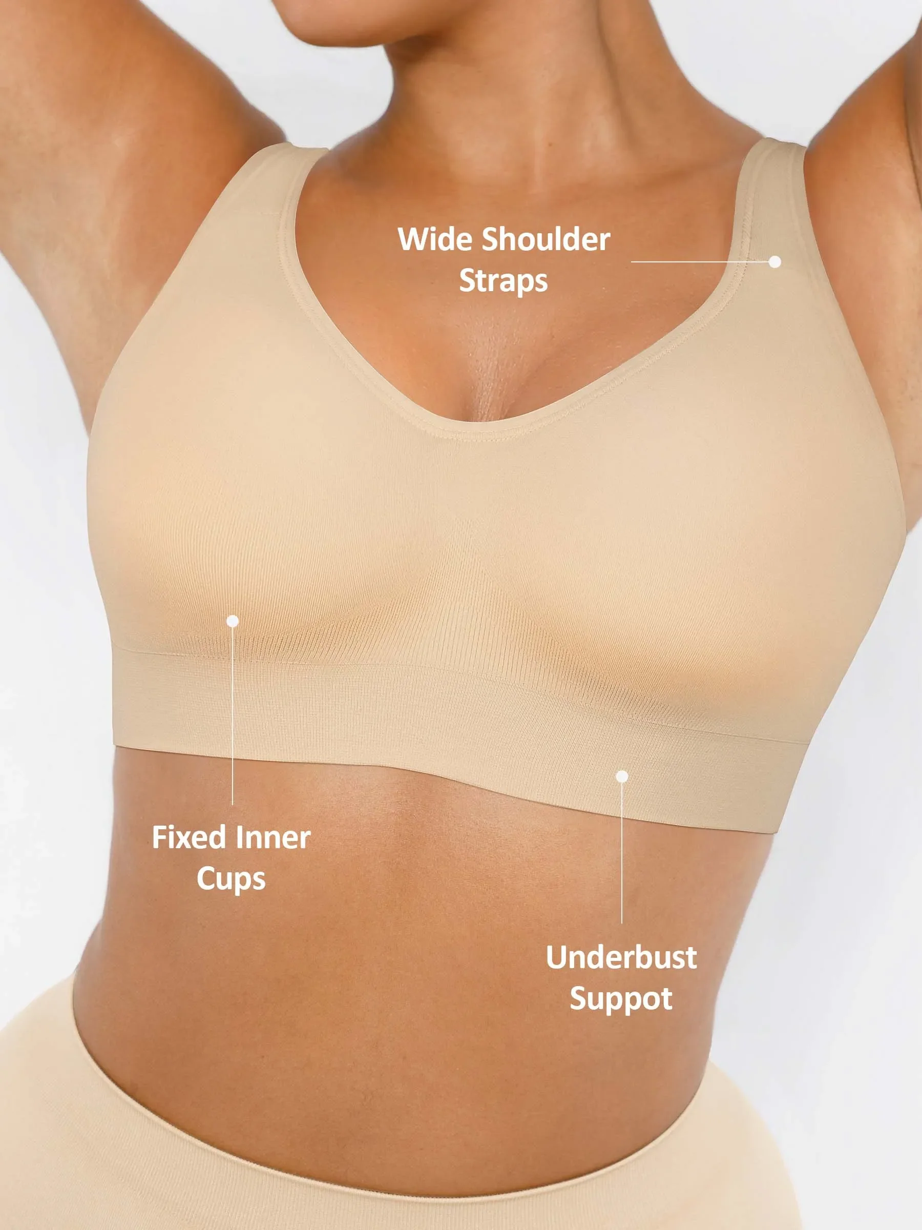 Built-In Cup Full Coverage Wireless Bra - Image 3