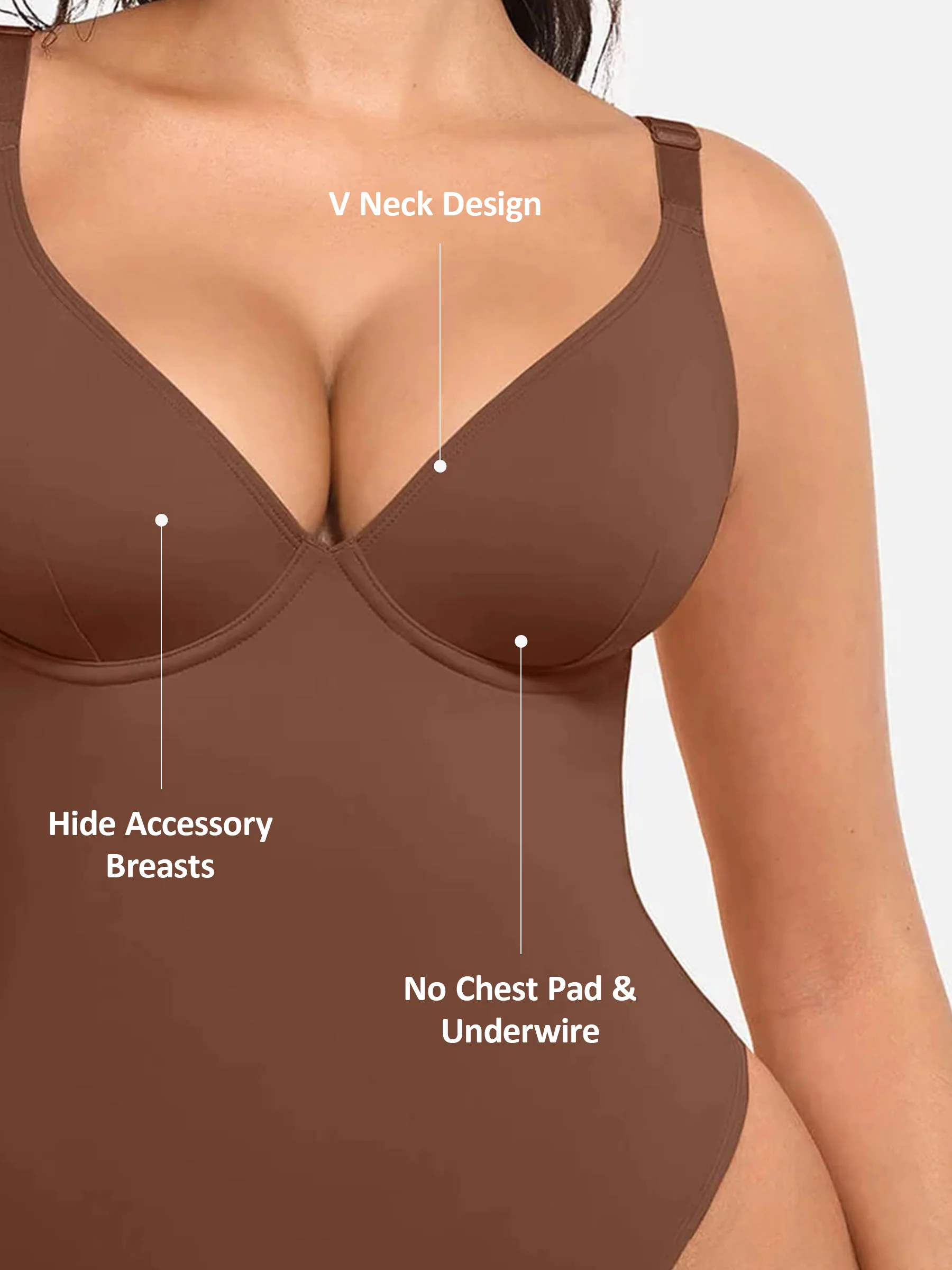 V-Plunge Tummy Control Stretch Bodysuit - Image 10