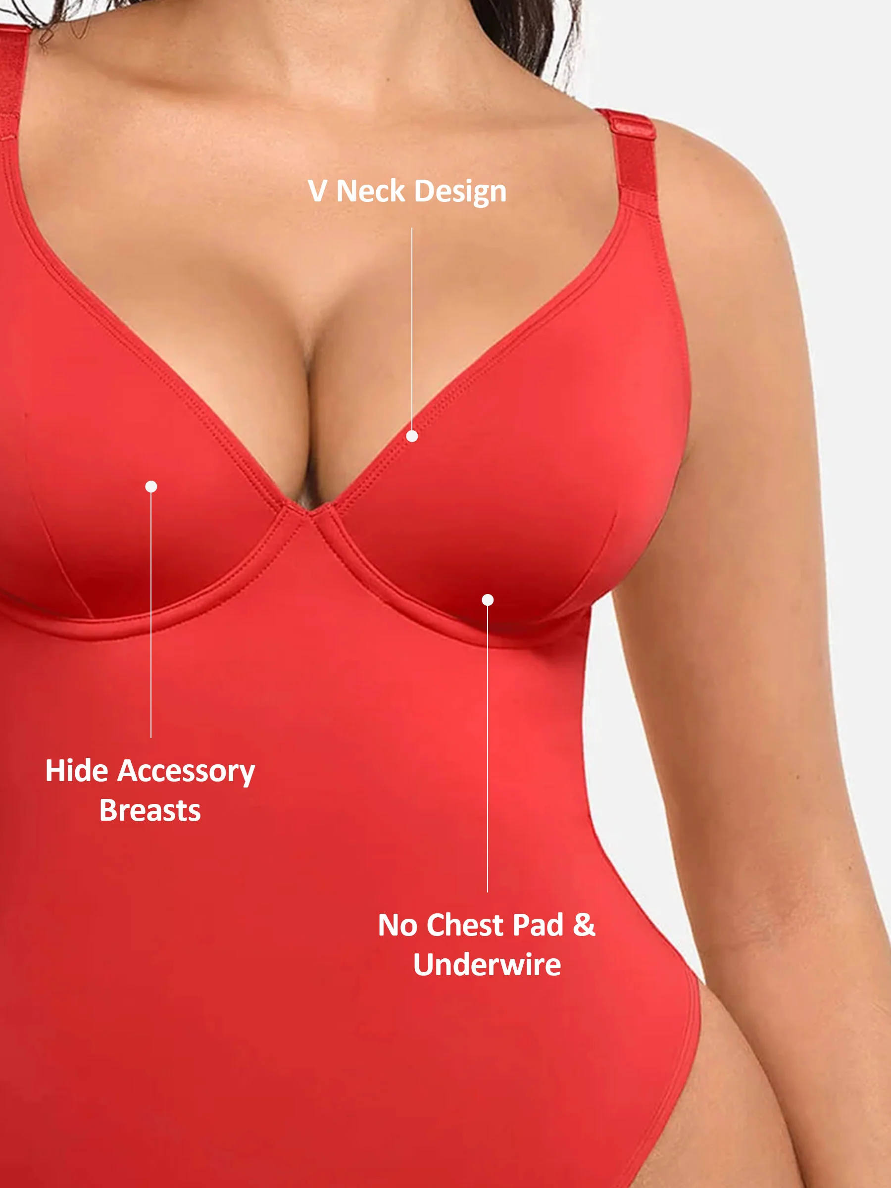 V-Neck Tummy Control Bodysuit - Image 28