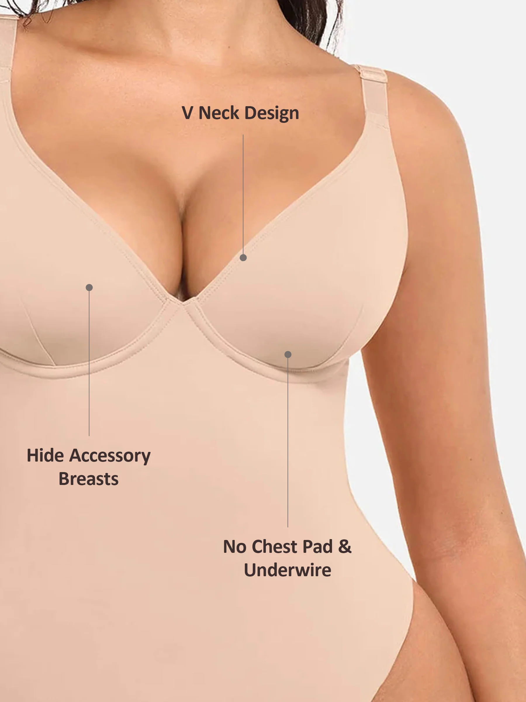 V-Plunge Tummy Control Stretch Bodysuit - Image 25