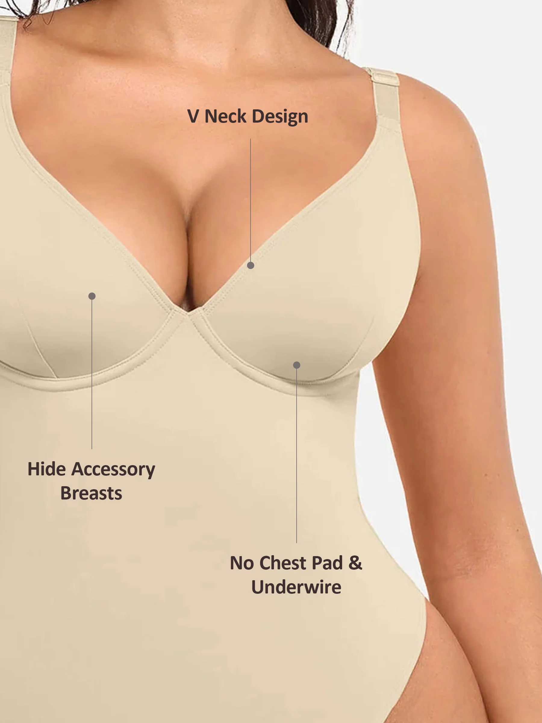 V-Neck Tummy Control Bodysuit - Image 44
