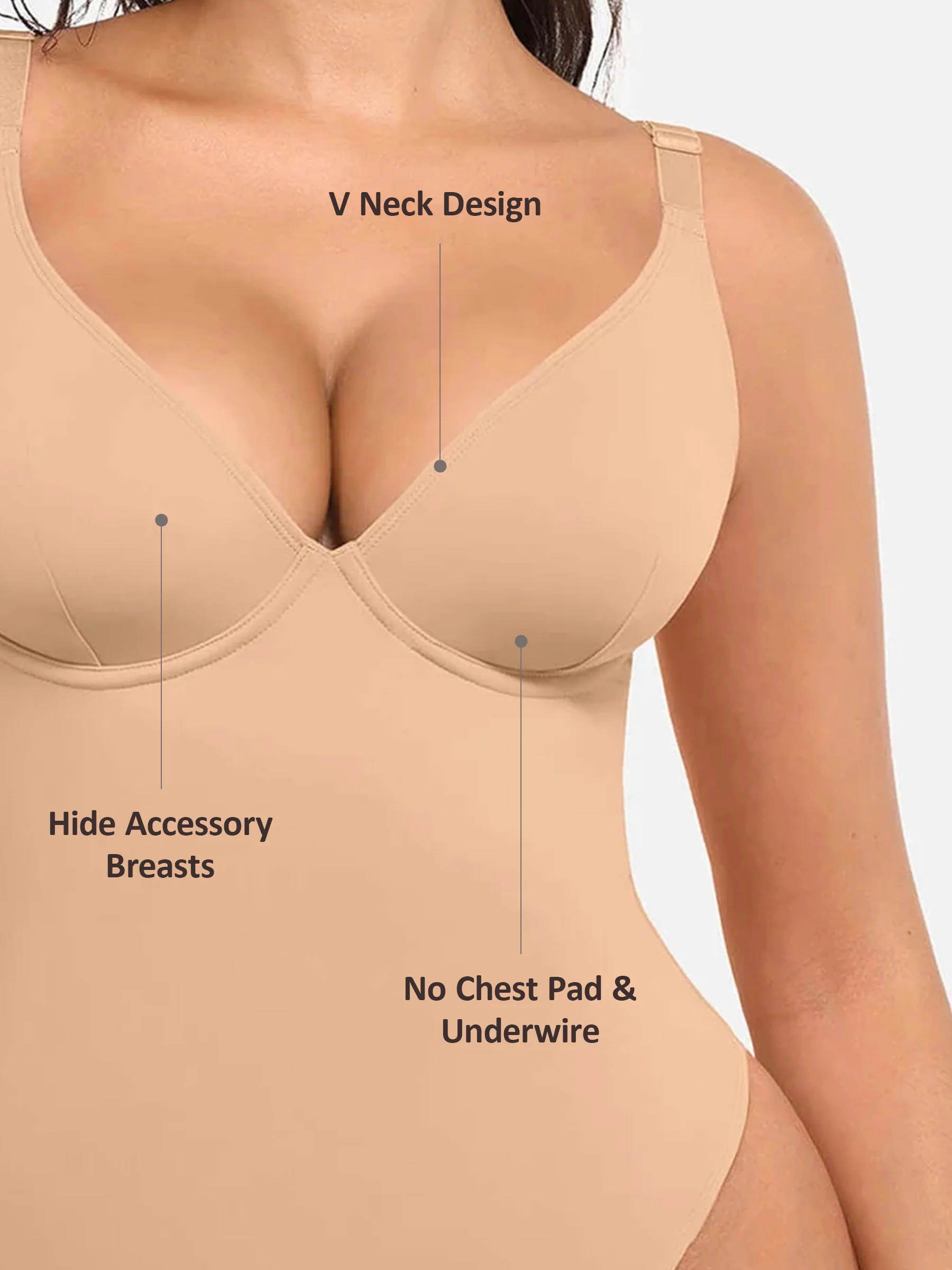 V-Neck Tummy Control Bodysuit - Image 52