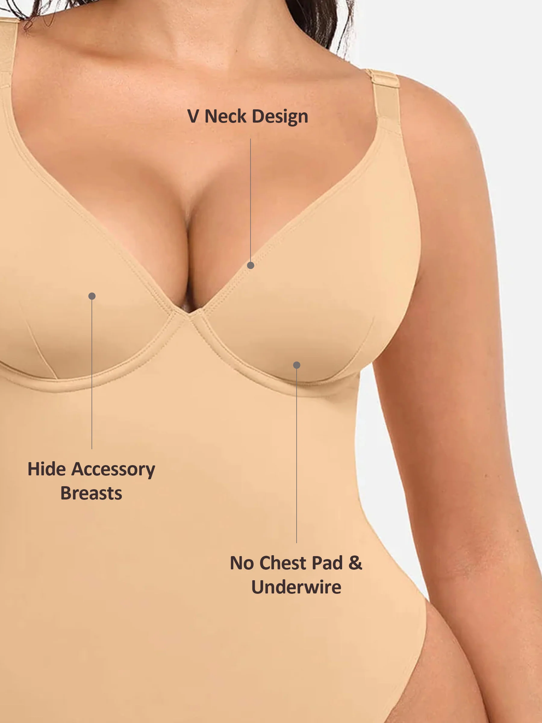 V-Neck Tummy Control Bodysuit - Image 60