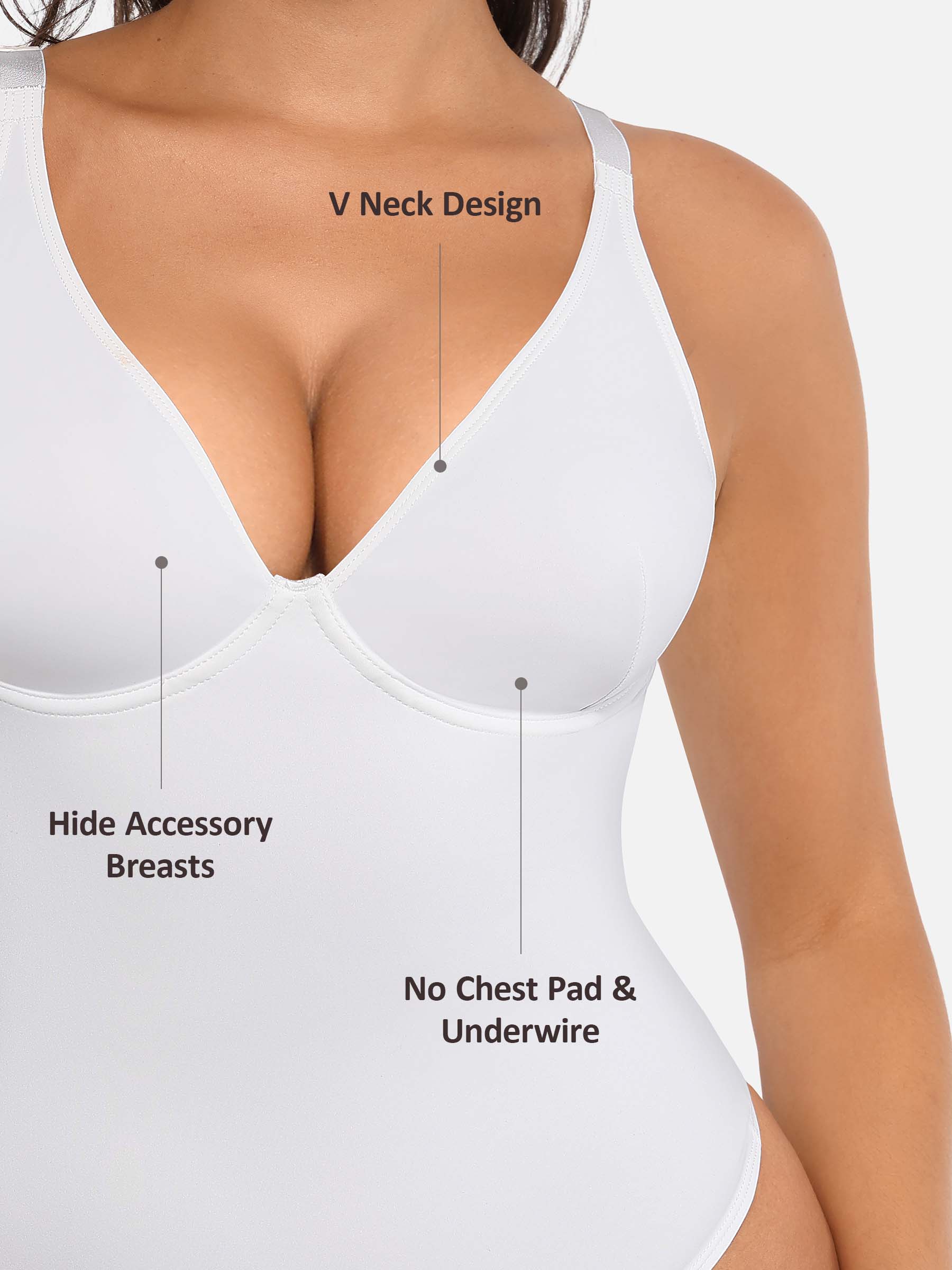 V-Plunge Tummy Control Stretch Bodysuit - Image 3
