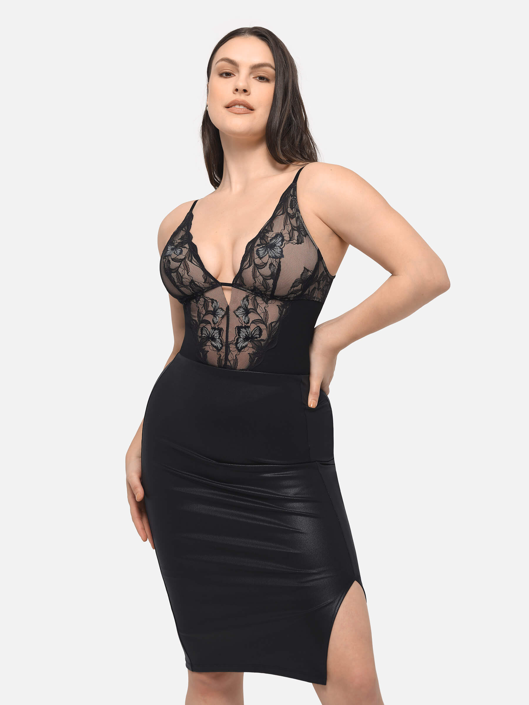 Lace Plunge Breathable Bodysuit - Image 13