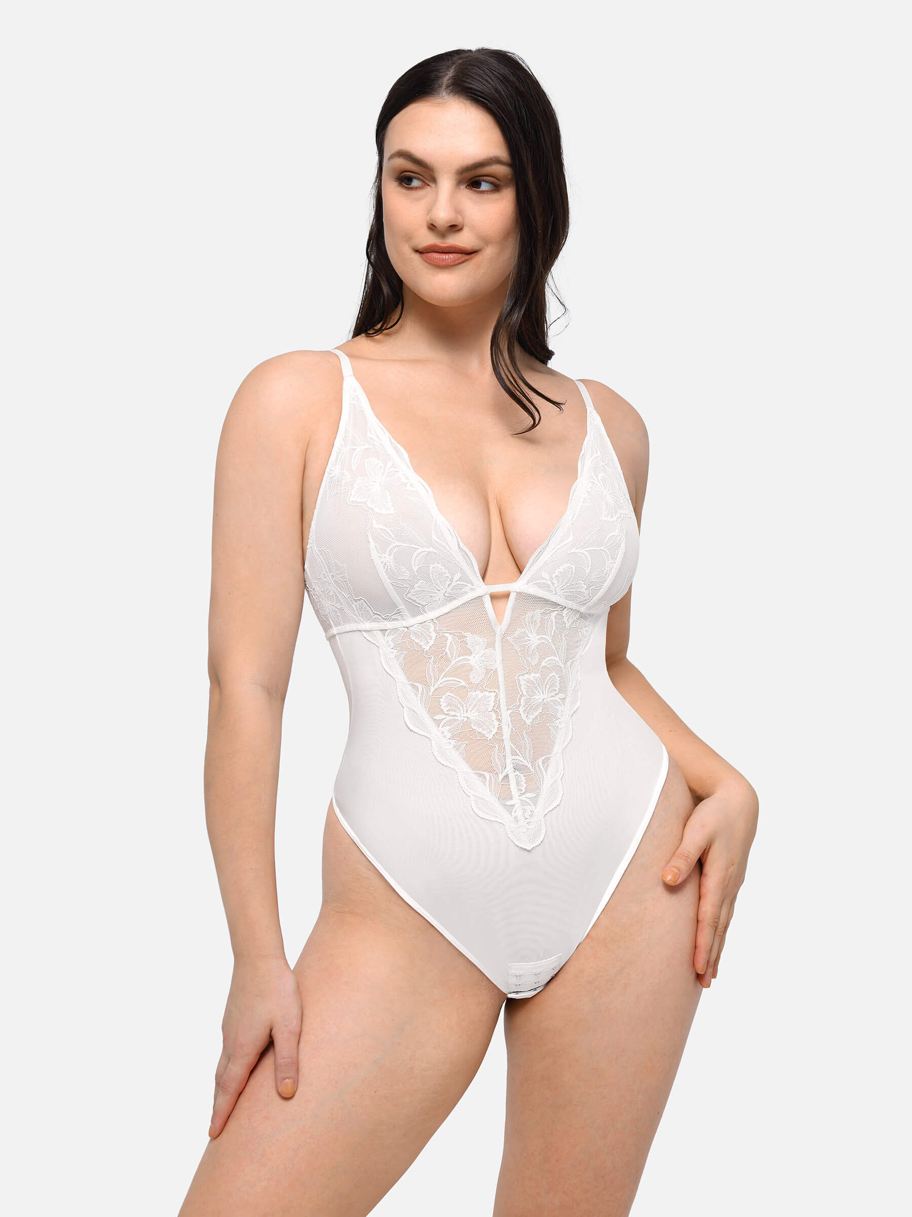 Lace Plunge Breathable Bodysuit - Image 4