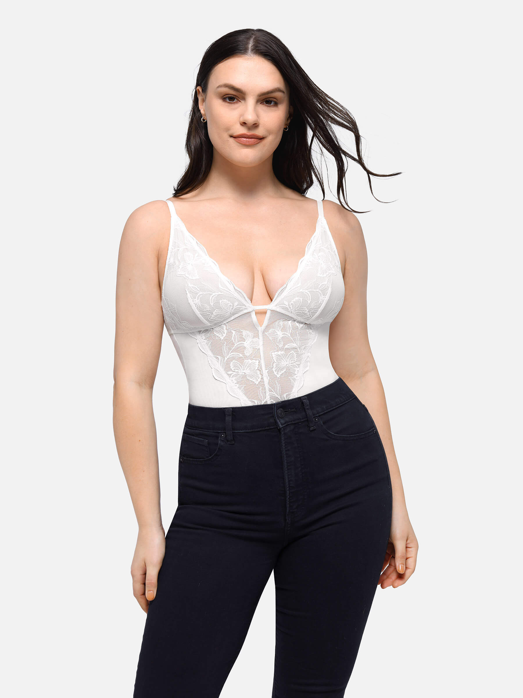Lace Plunge Breathable Bodysuit - Image 6