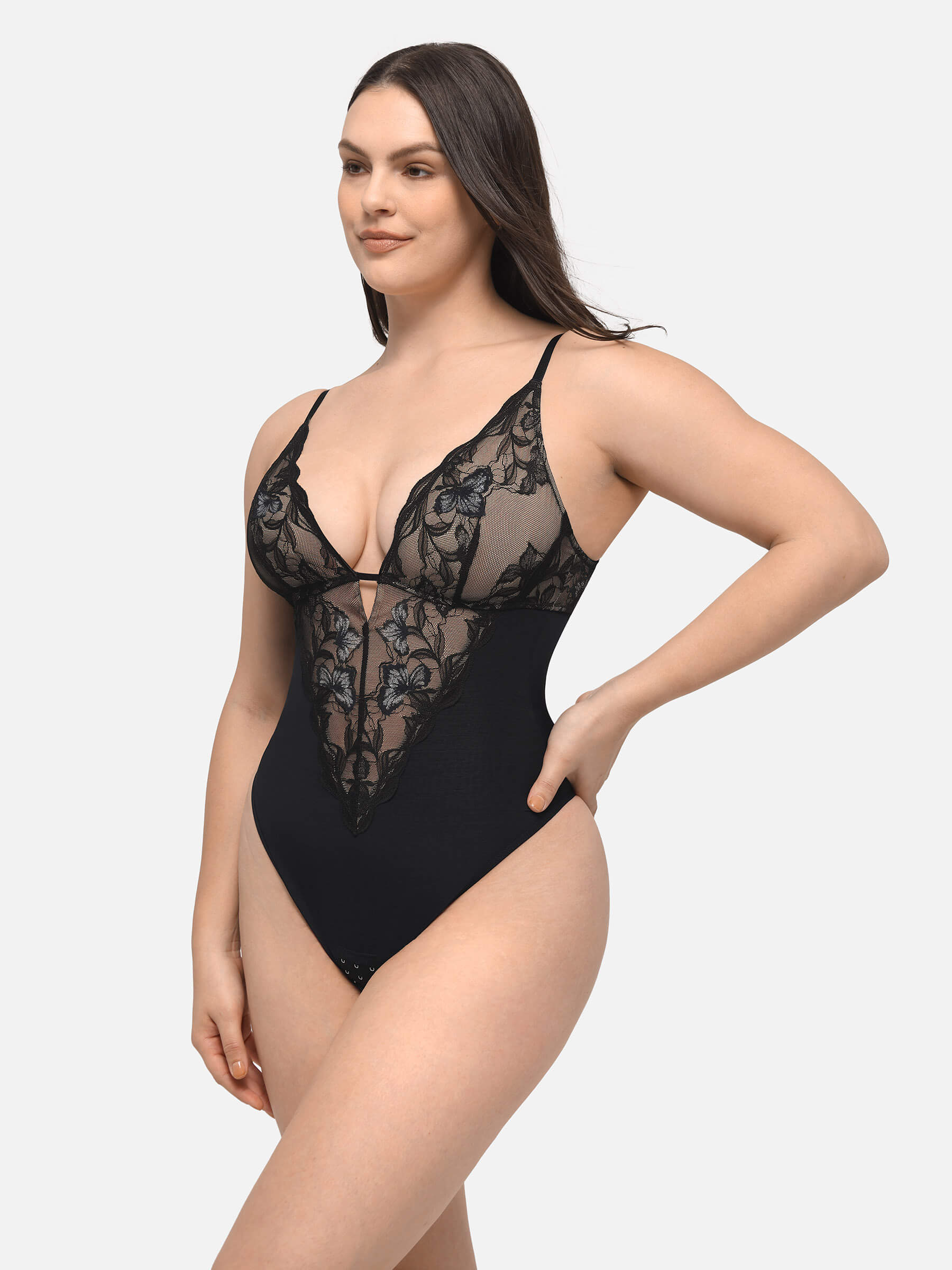 Lace Plunge Breathable Bodysuit - Image 9