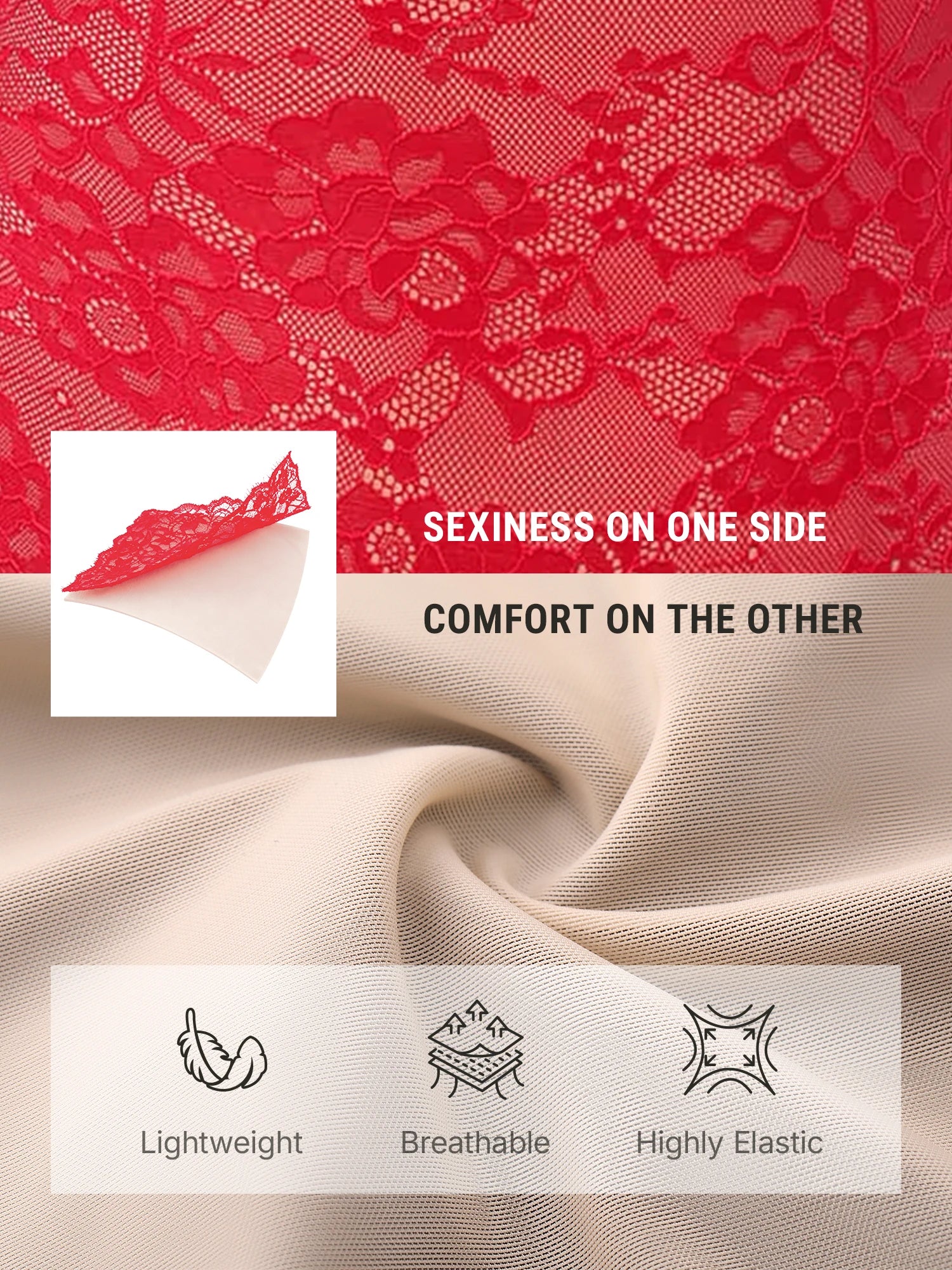 Lace V-Neck Breathable Bodysuit - Image 12