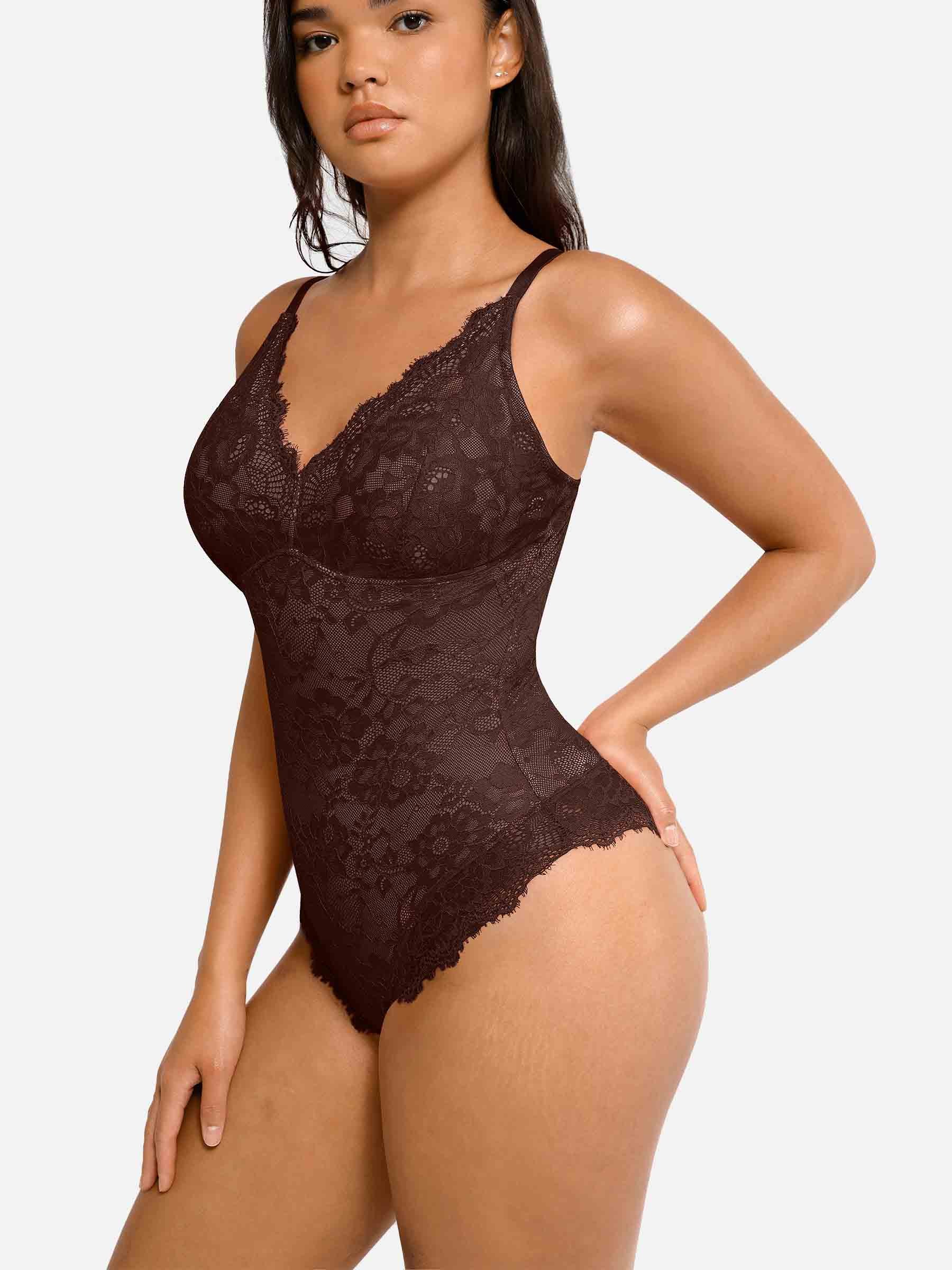 Lace V-Neck Breathable Bodysuit - Image 24