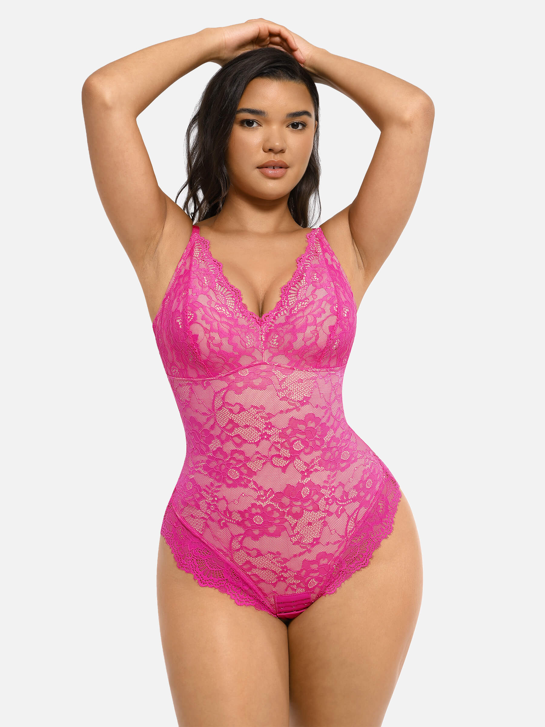 Lace V-Neck Breathable Bodysuit - Image 31
