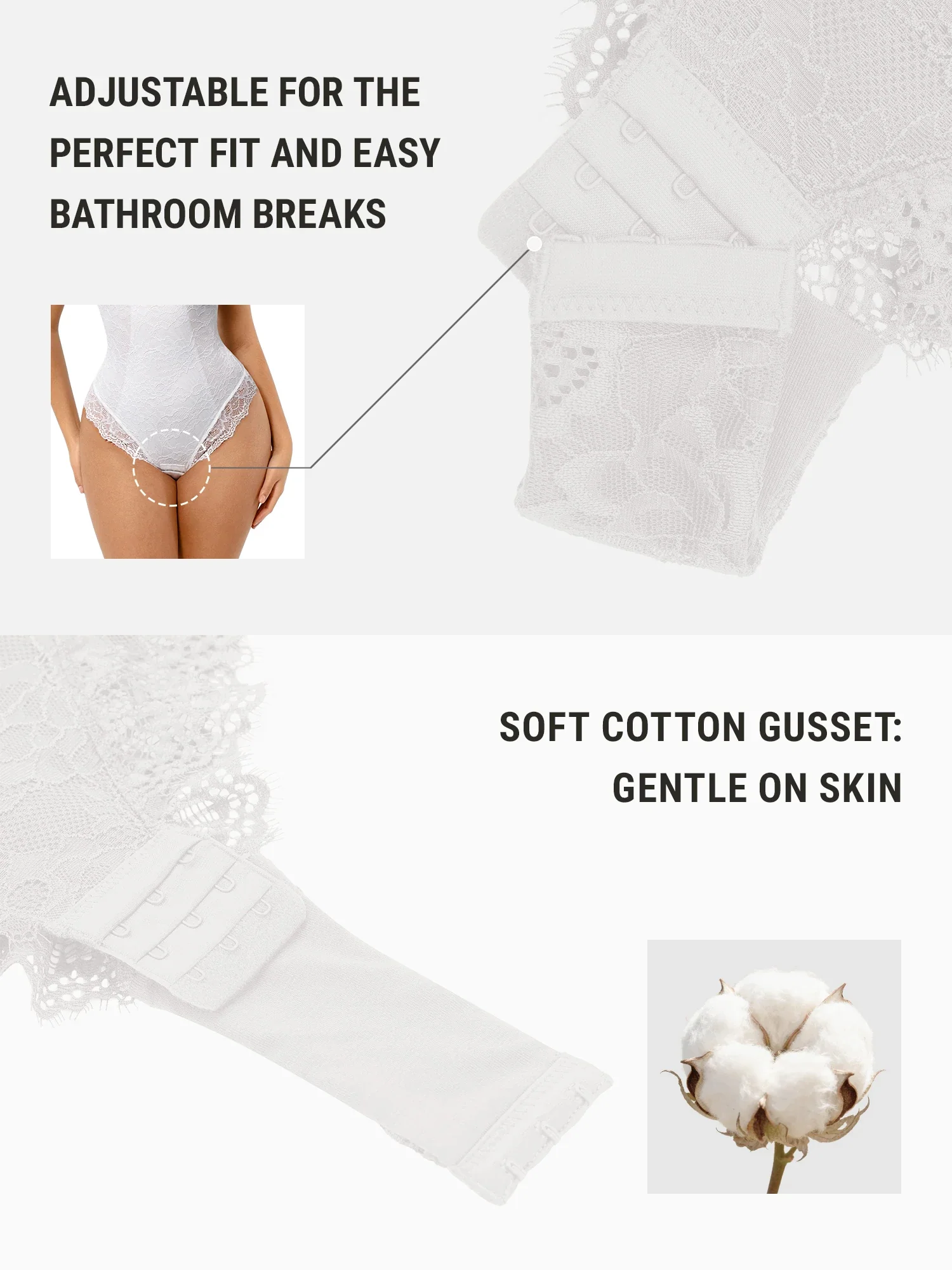 Lace V-Neck Breathable Bodysuit - Image 40
