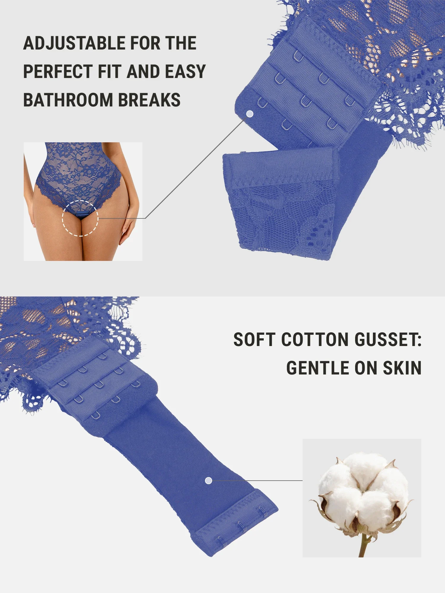 Lace V-Neck Breathable Bodysuit - Image 47