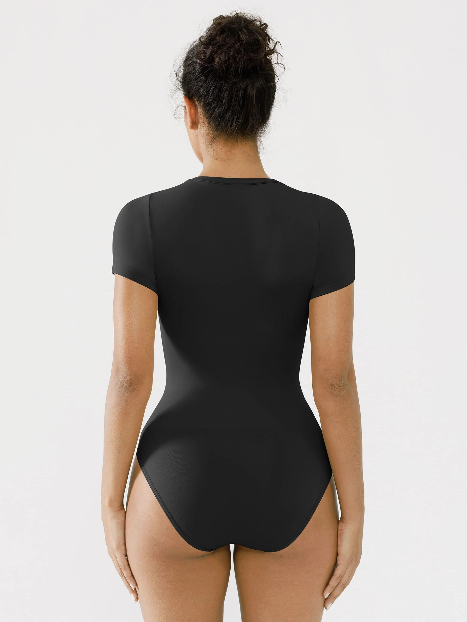 Crew Neck Seamless Short Sleeve Bodysuit - Image 25