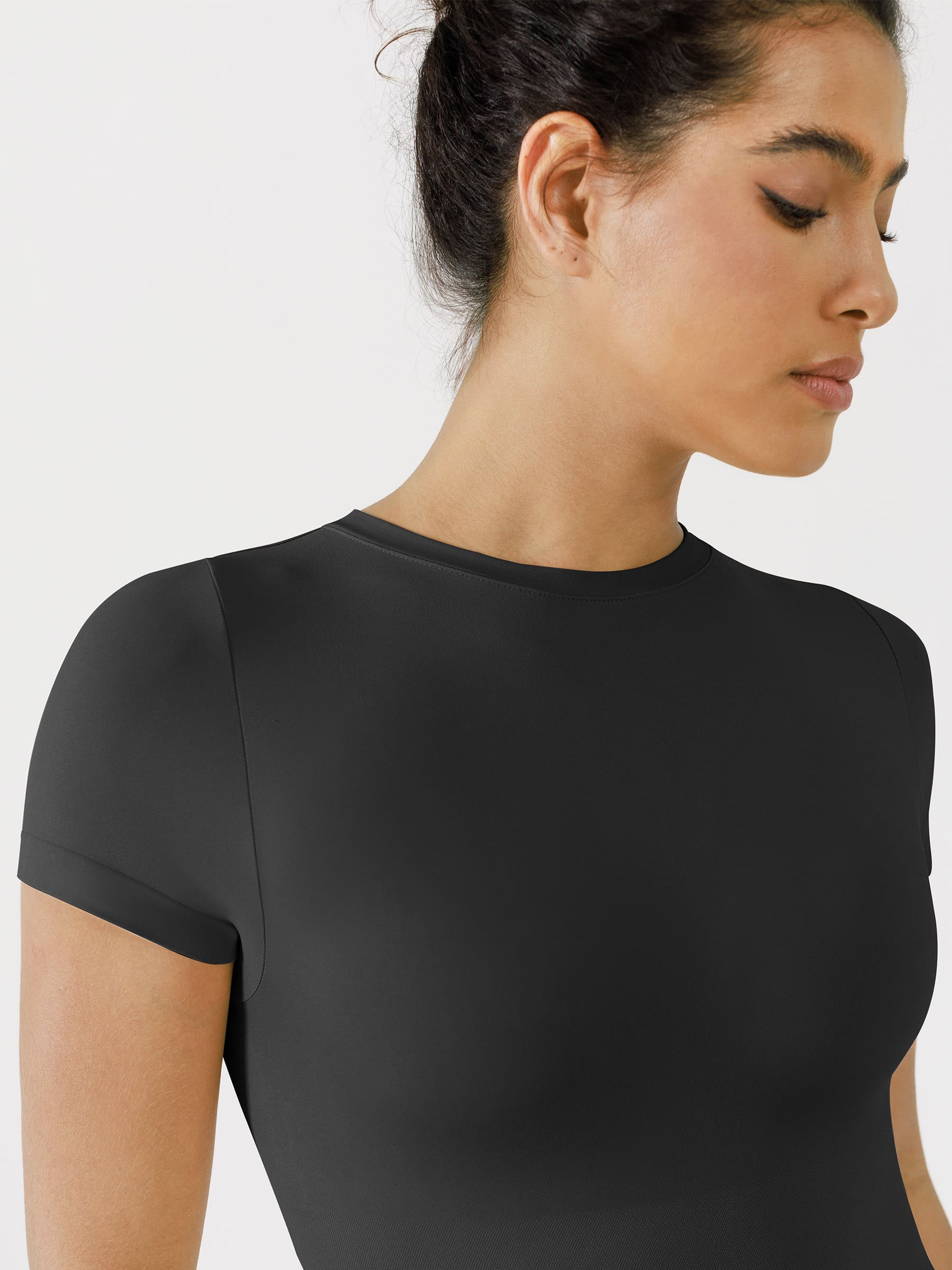 Crew Neck Seamless Short Sleeve Bodysuit - Image 27