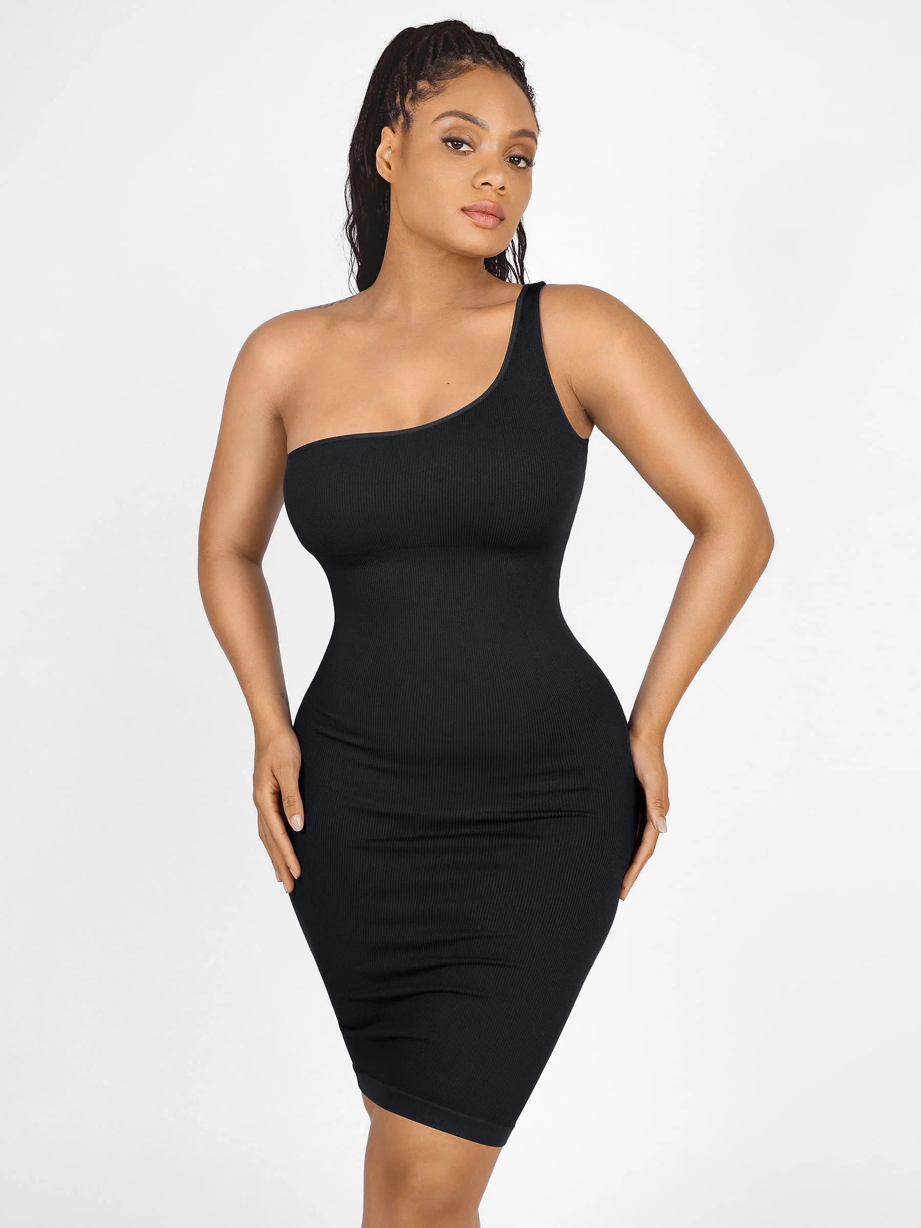 One-Shoulder Tummy Control Shaper Dress - Image 10