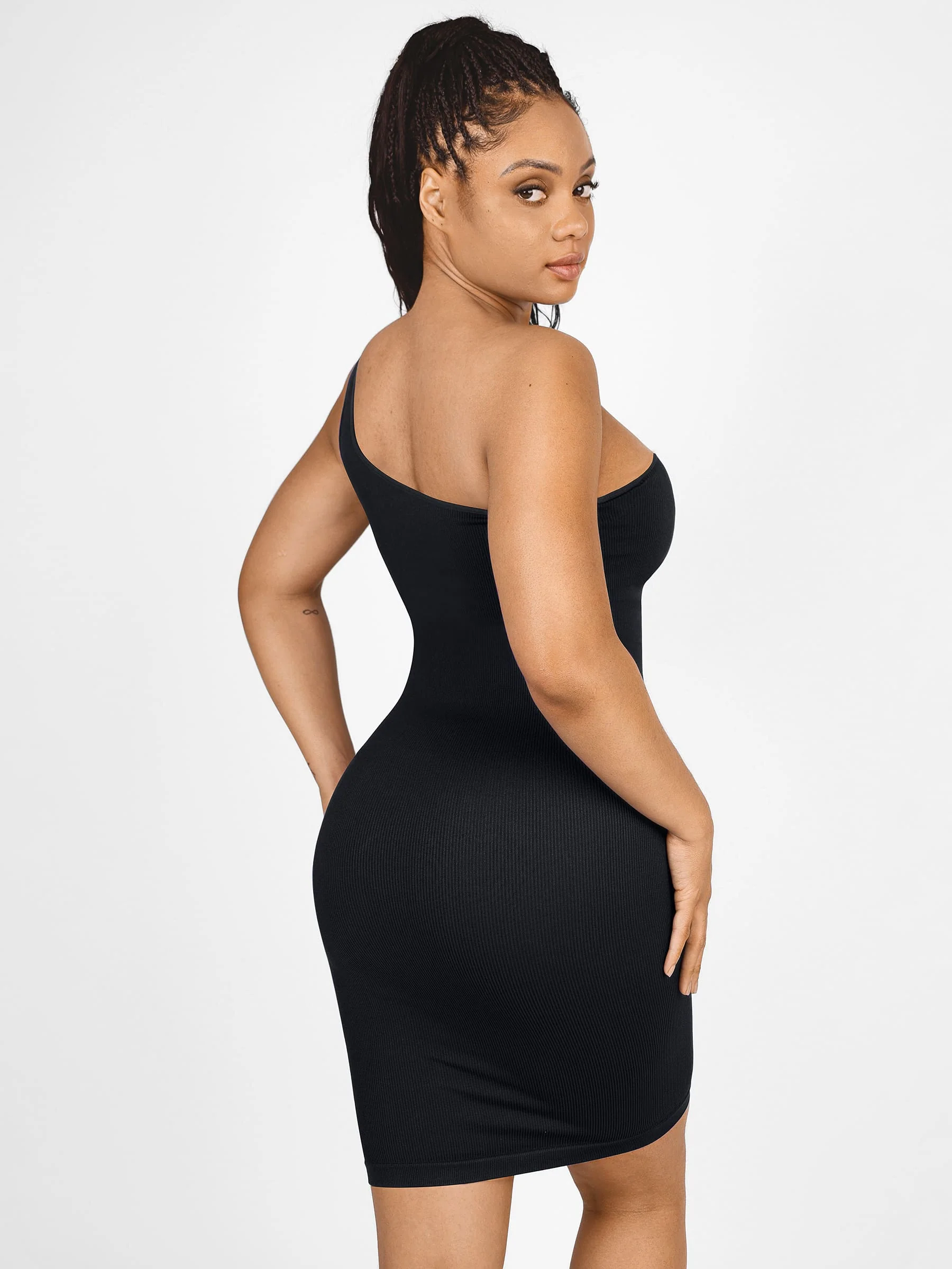 One-Shoulder Tummy Control Shaper Dress - Image 12