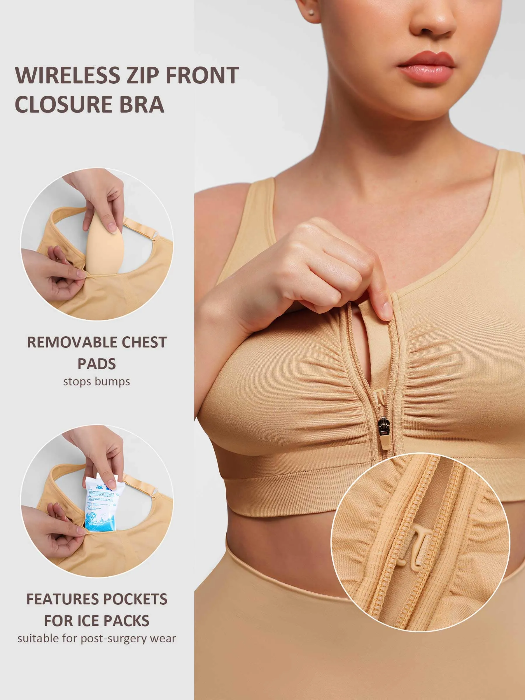 Seamless Front-Opening Zipper Bra - Image 15