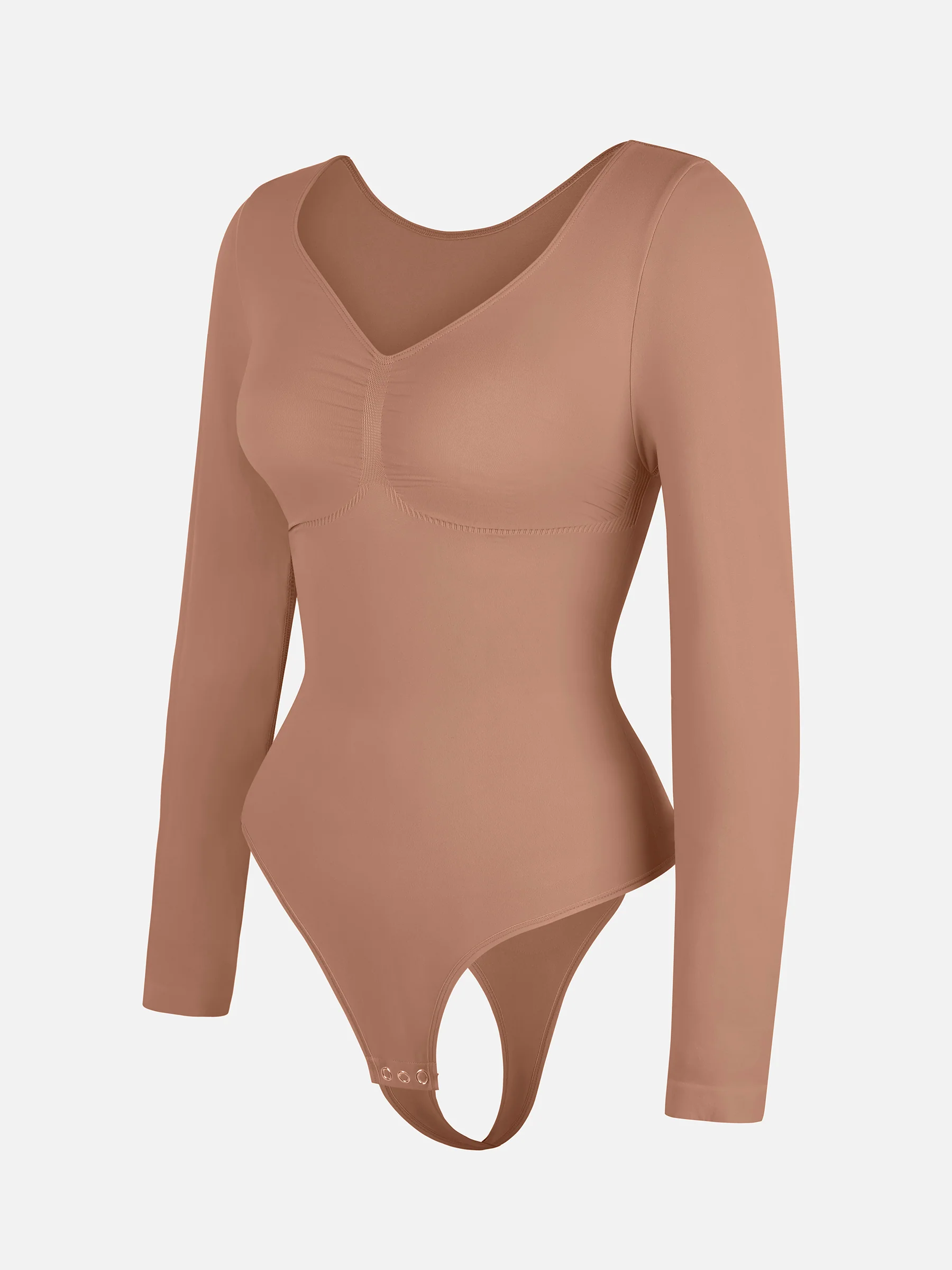 Seamless Long Sleeve Tummy Control Classic Bodysuit - Image 11