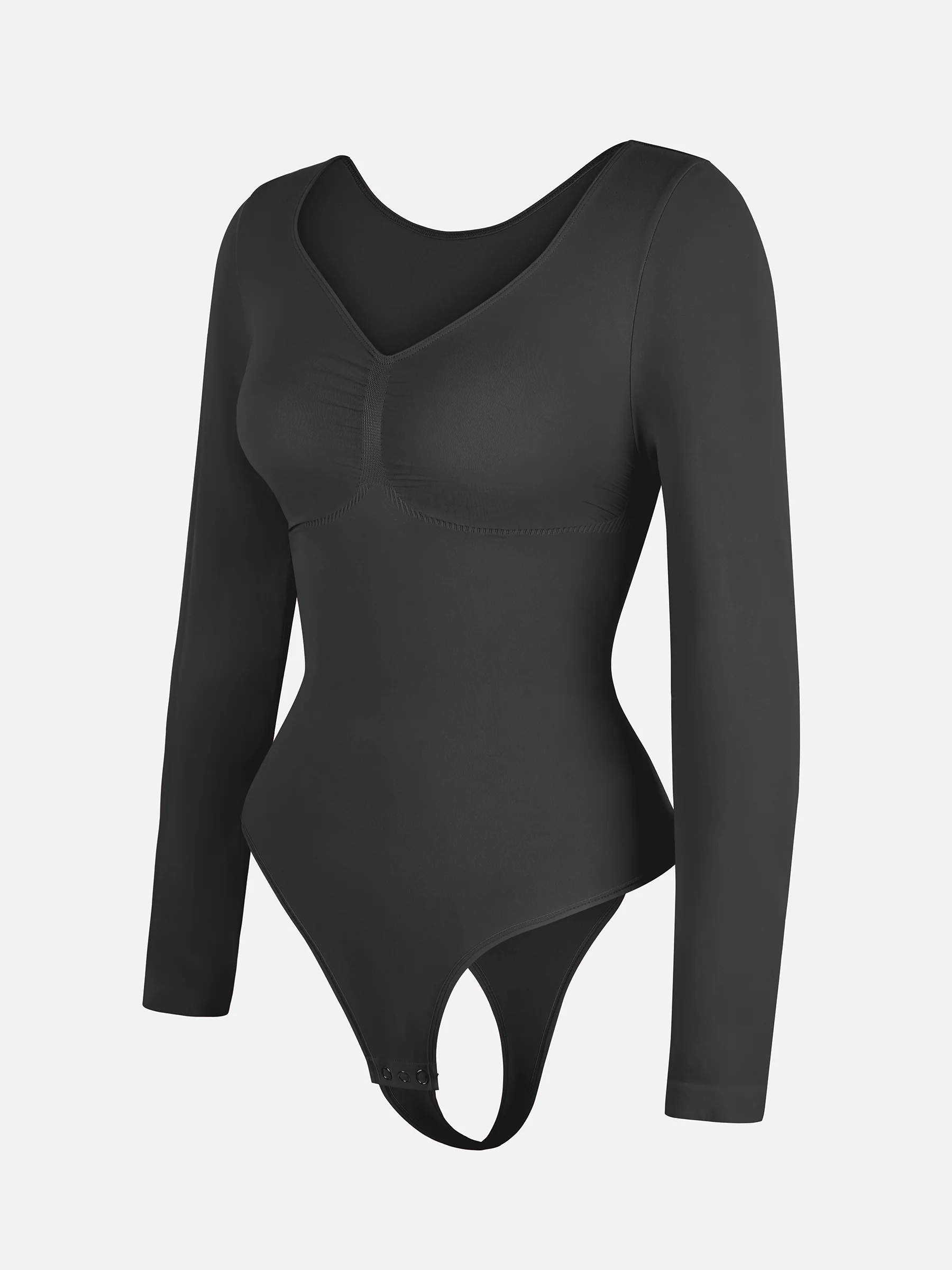 Seamless Long Sleeve Tummy Control Classic Bodysuit - Image 43