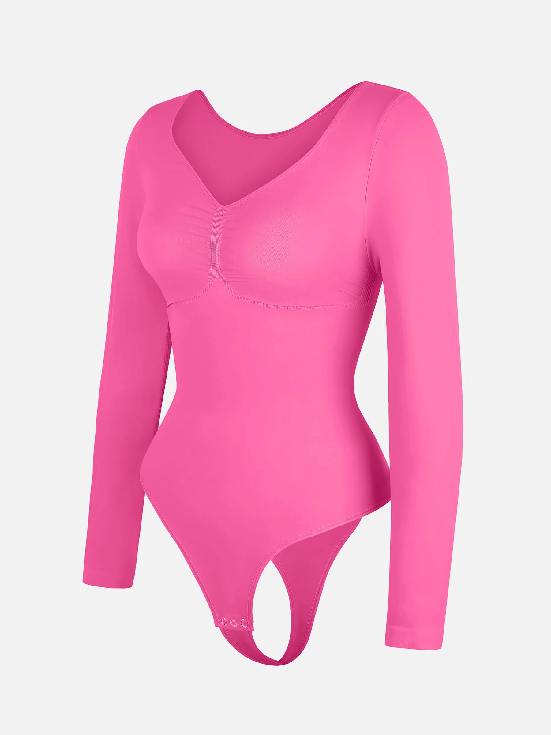 Seamless Long Sleeve Tummy Control Classic Bodysuit - Image 53