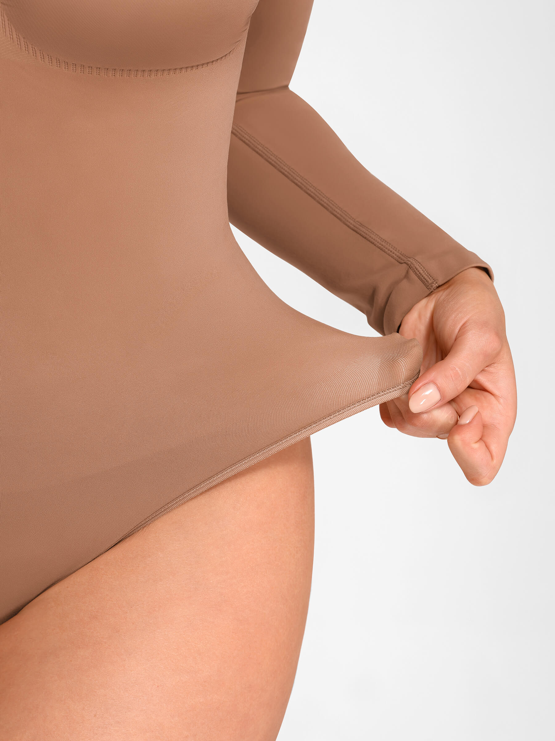 Seamless Long Sleeve Tummy Control Classic Bodysuit - Image 9