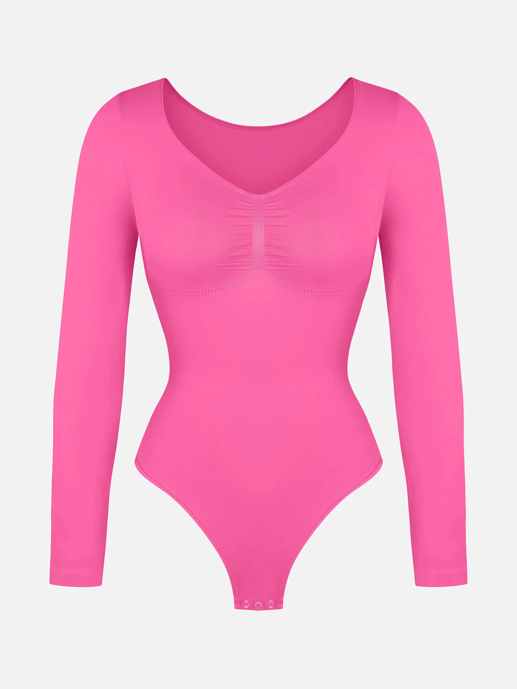Seamless Long Sleeve Tummy Control Classic Bodysuit - Image 52