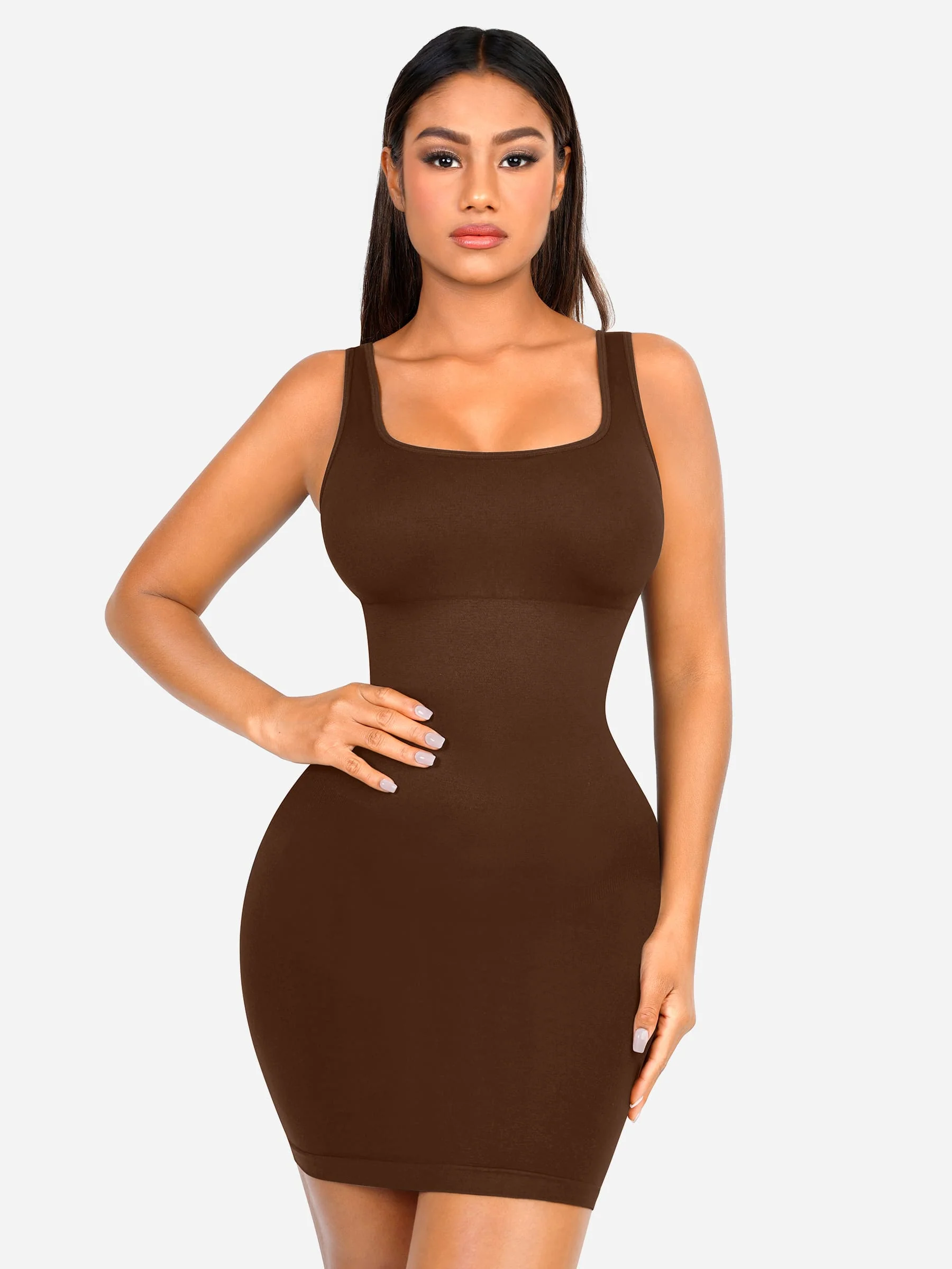 Tummy Control Square Neck Everyday Dress - Image 28