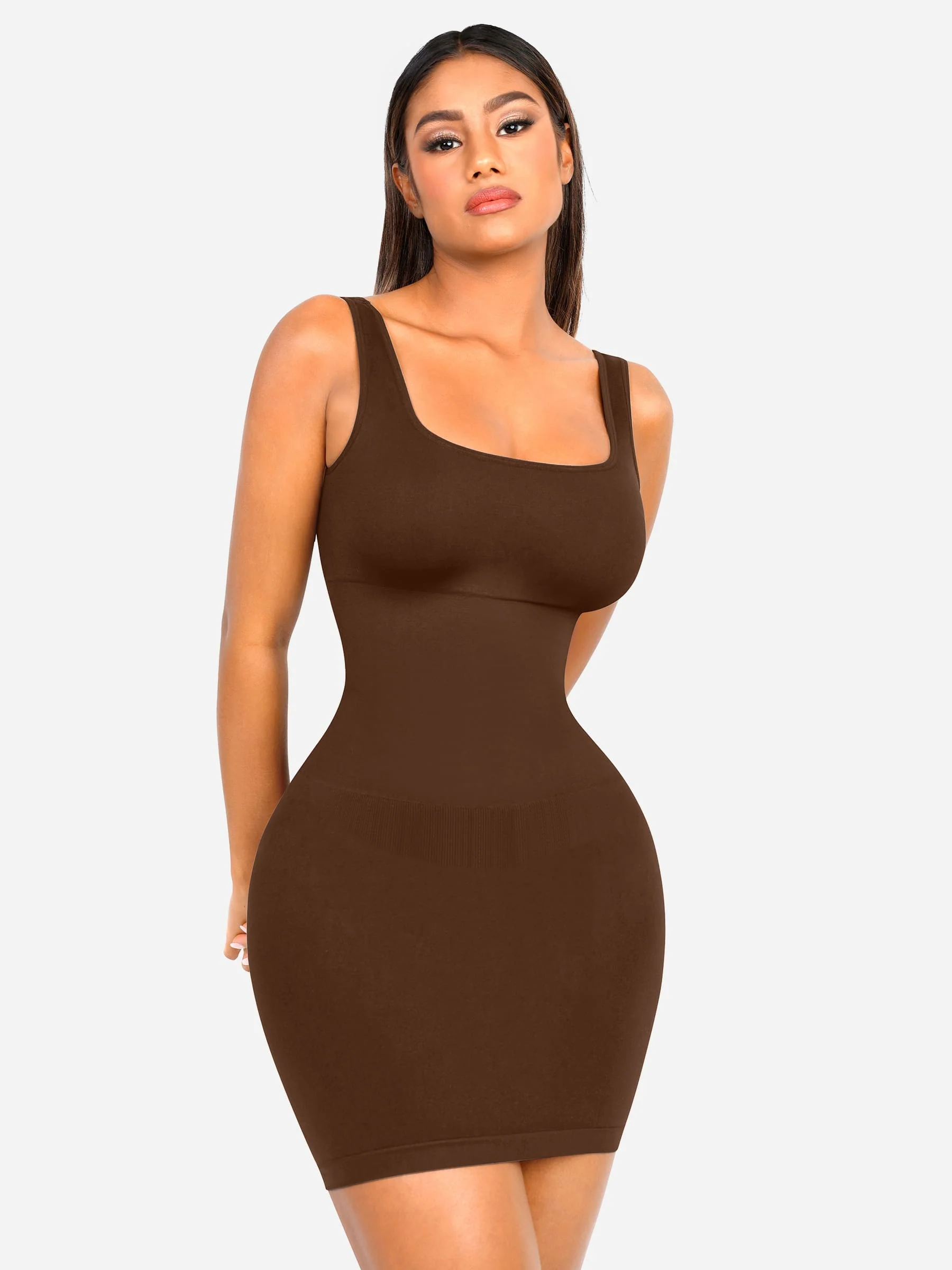 Tummy Control Square Neck Everyday Dress - Image 29