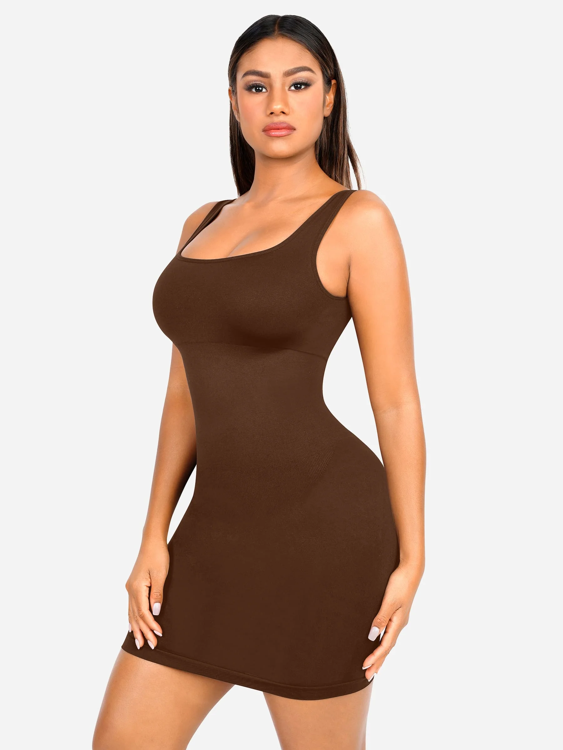 Tummy Control Square Neck Everyday Dress - Image 30