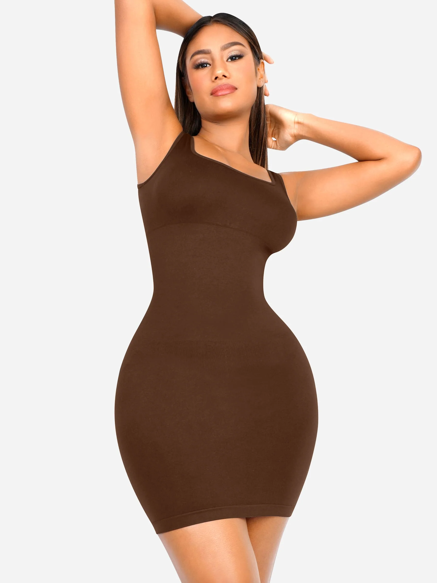 Tummy Control Square Neck Everyday Dress - Image 32
