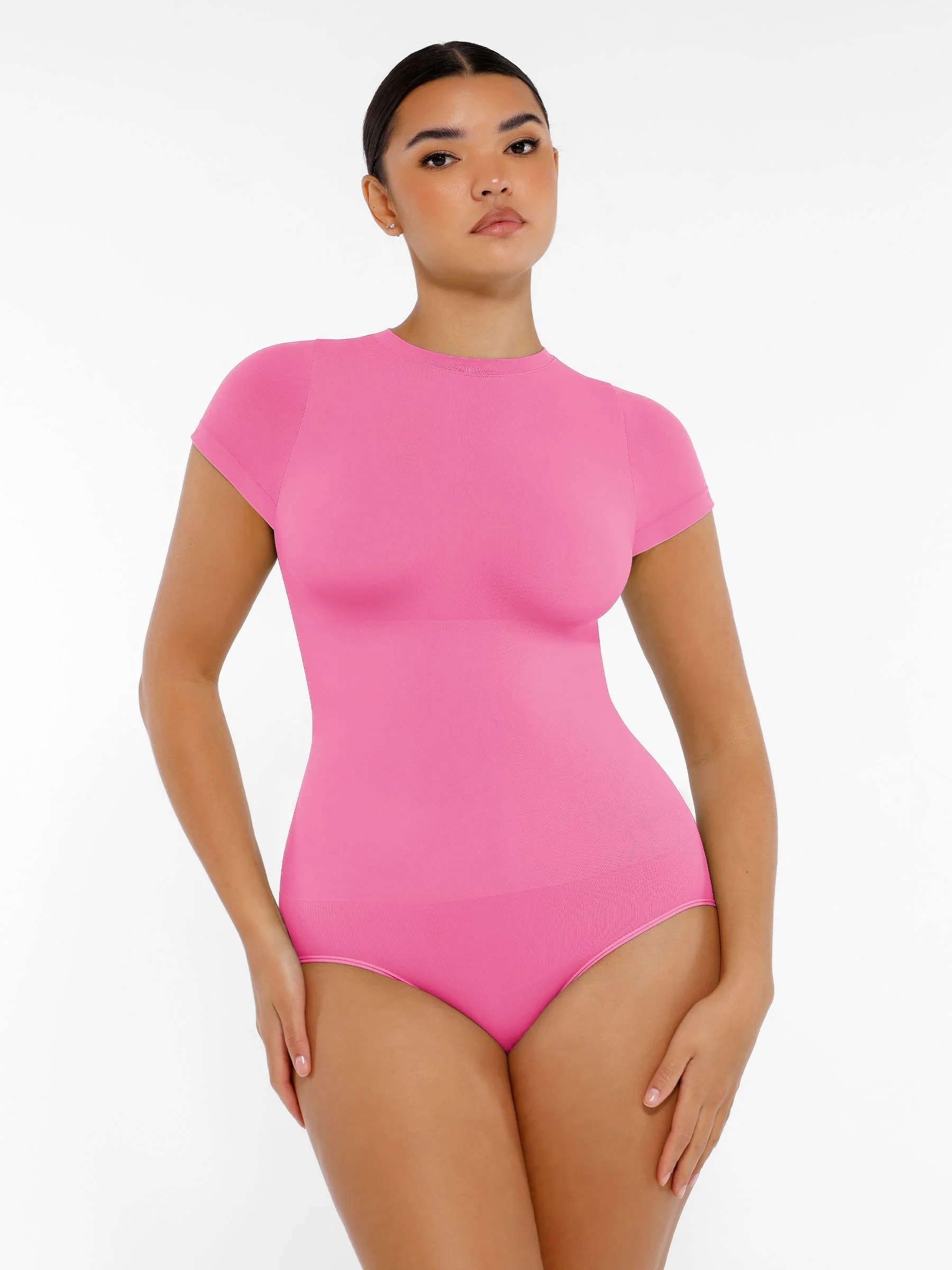 Crew Neck Seamless Soft Everyday Bodysuit - Image 29