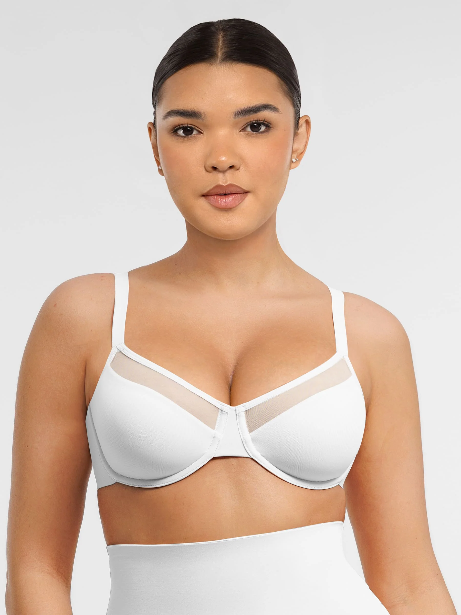Sheer Mesh Full Coverage Unpadded Underwire Bra - Image 16