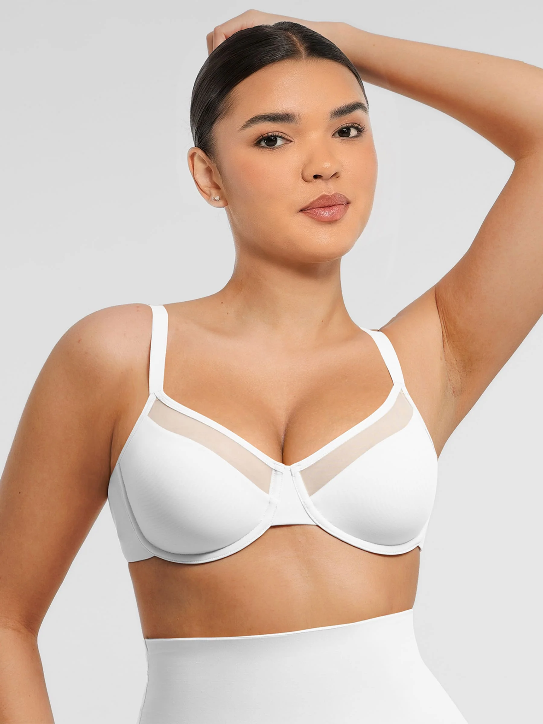 Sheer Mesh Full Coverage Unpadded Underwire Bra - Image 18