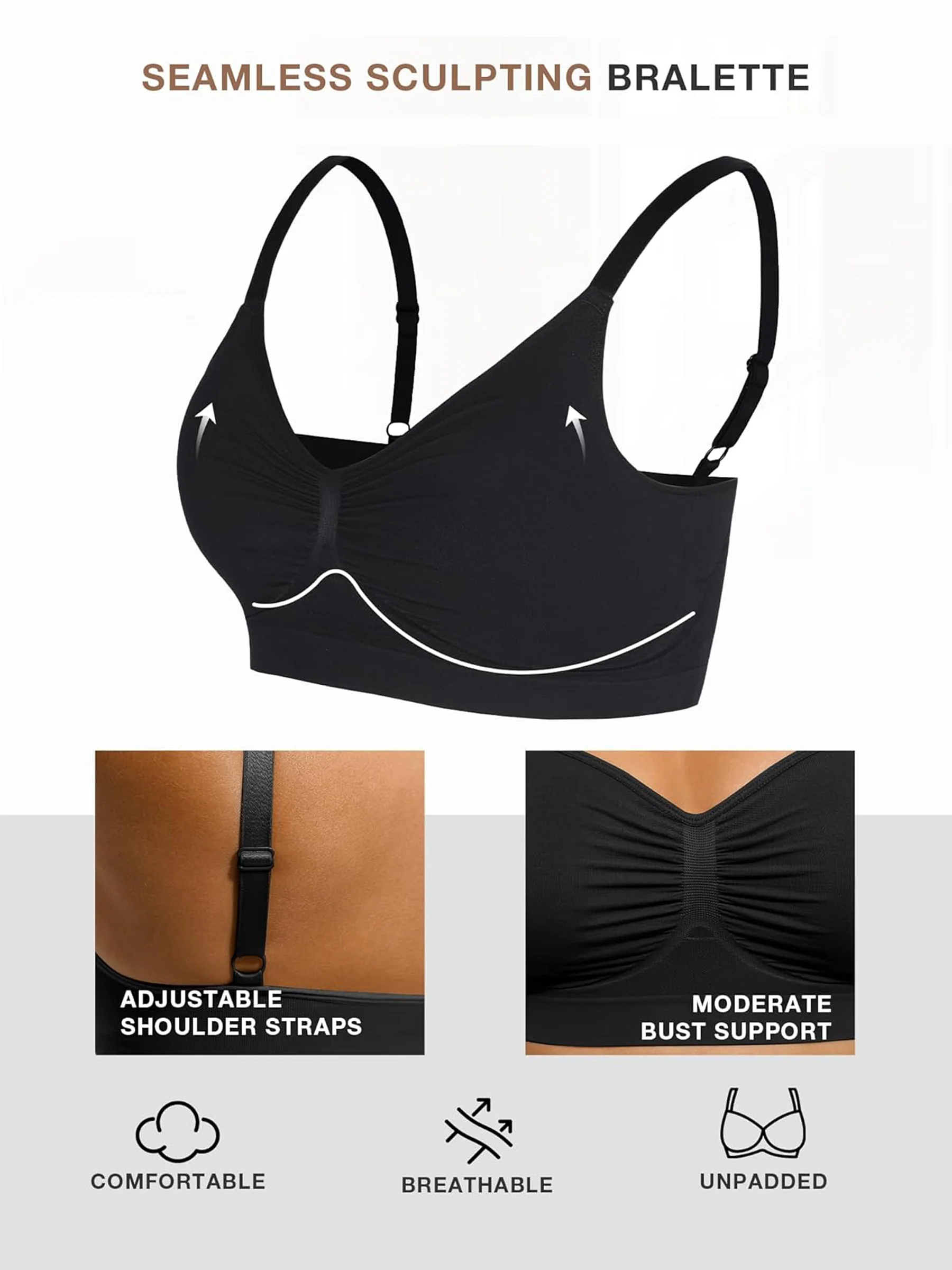 3-Pack Smooth Seamless Wireless Bra Bundle - Image 11