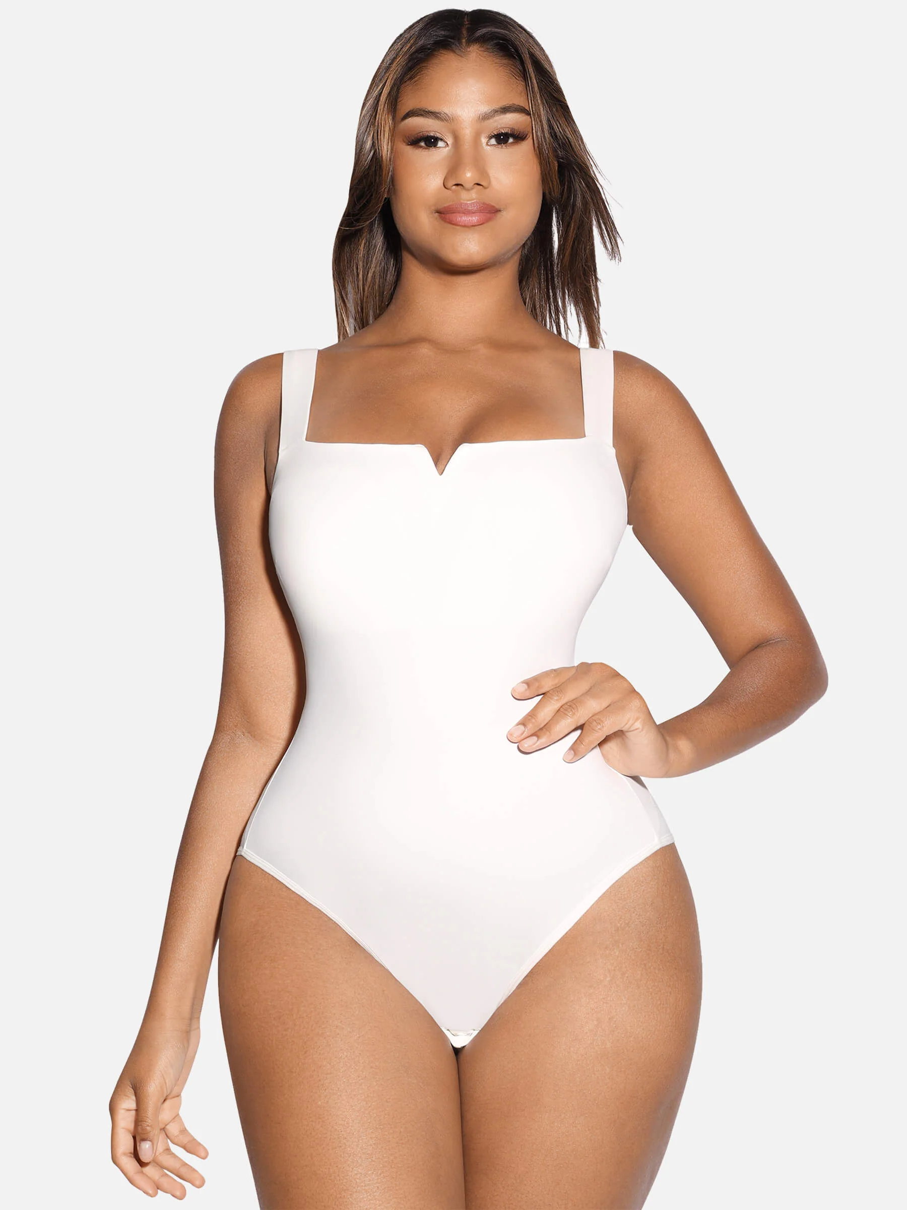 Square Neck Ultra-Stretch Sculpt Bodysuit - Image 13