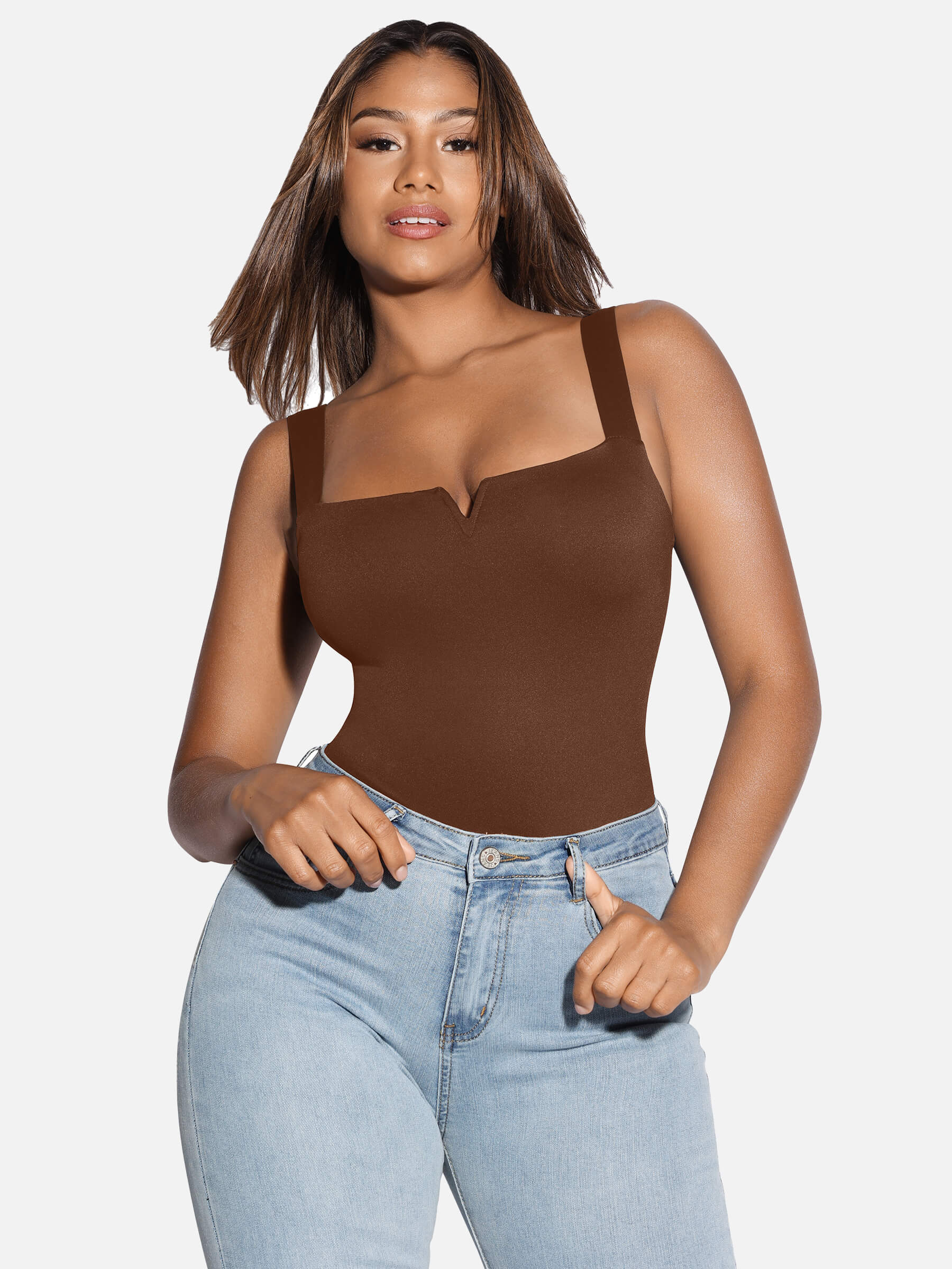 Square Neck Ultra-Stretch Sculpt Bodysuit - Image 24