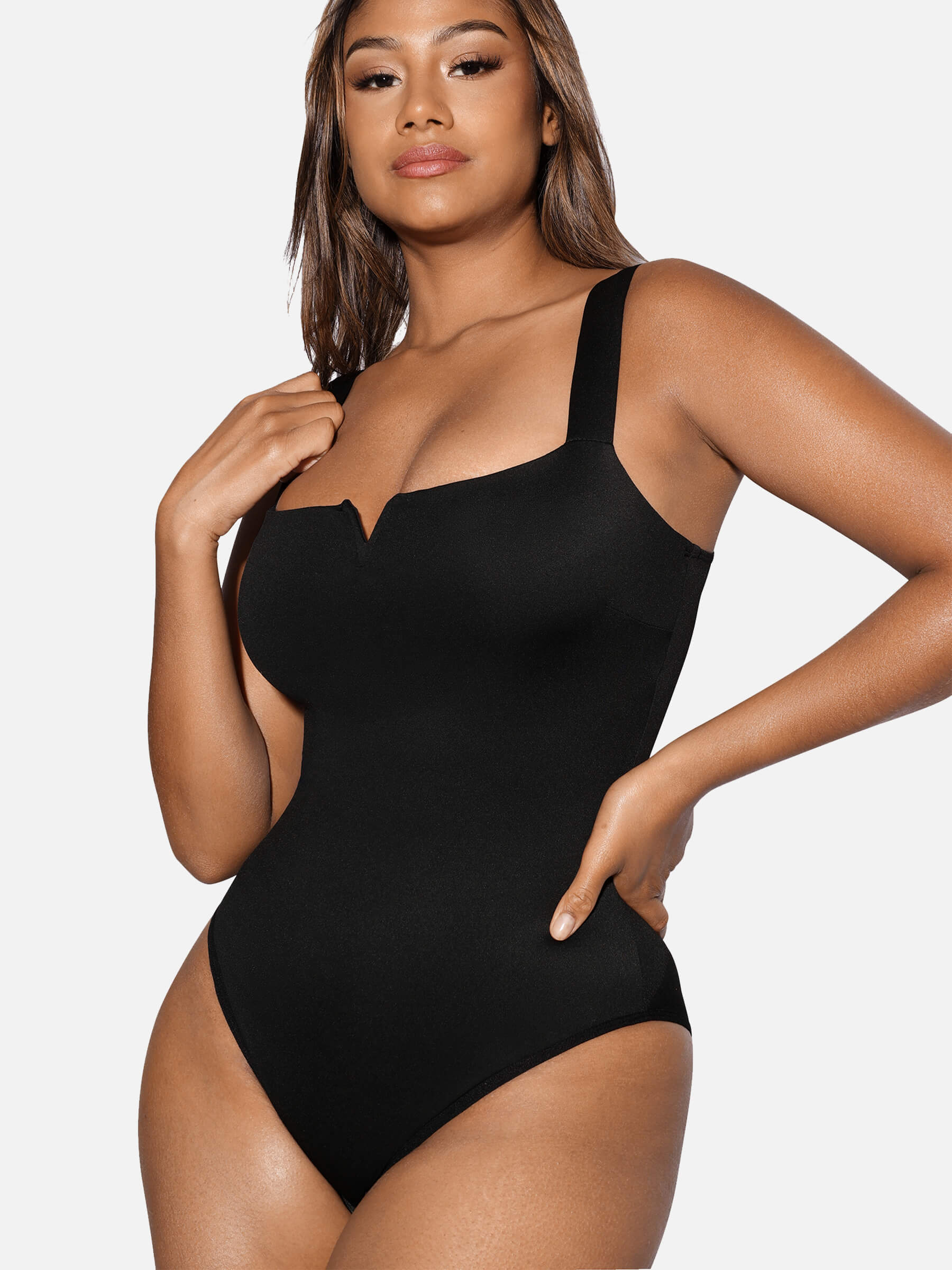 Square Neck Ultra-Stretch Sculpt Bodysuit - Image 3