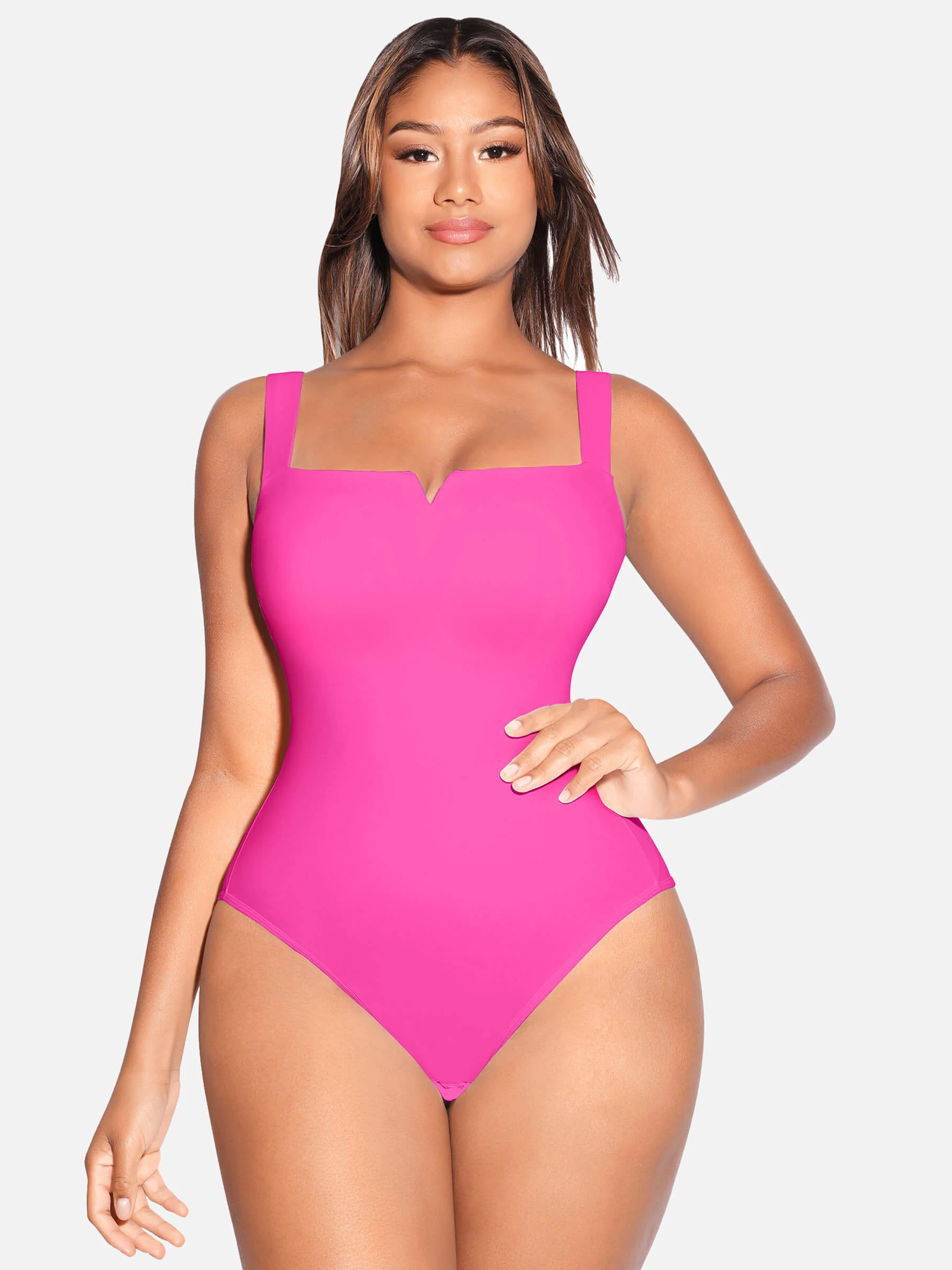 Square Neck Ultra-Stretch Sculpt Bodysuit - Image 9
