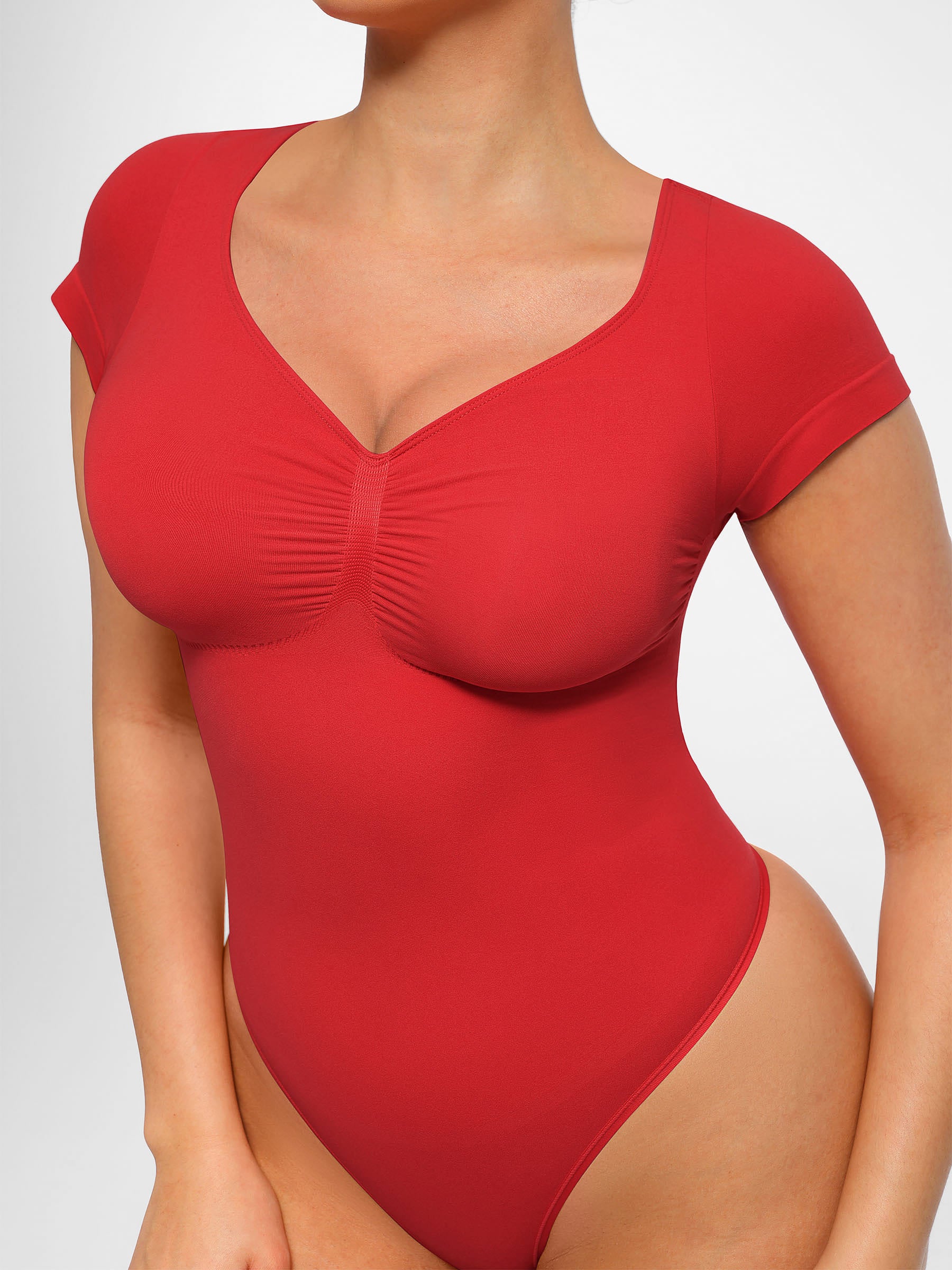 Tummy Control Seamless Short-Sleeve Bodysuit - Image 17