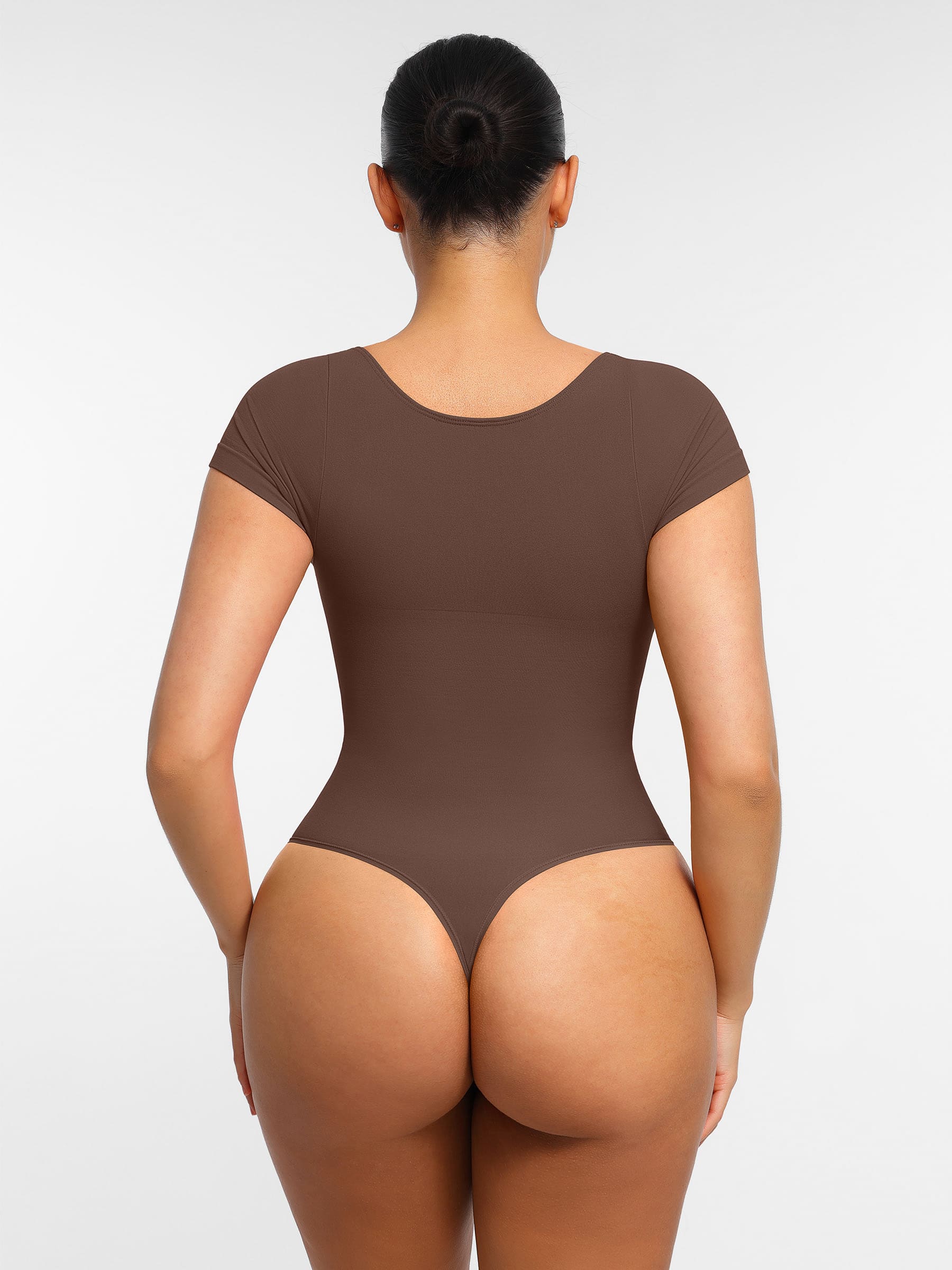 Tummy Control Seamless Short-Sleeve Bodysuit - Image 34