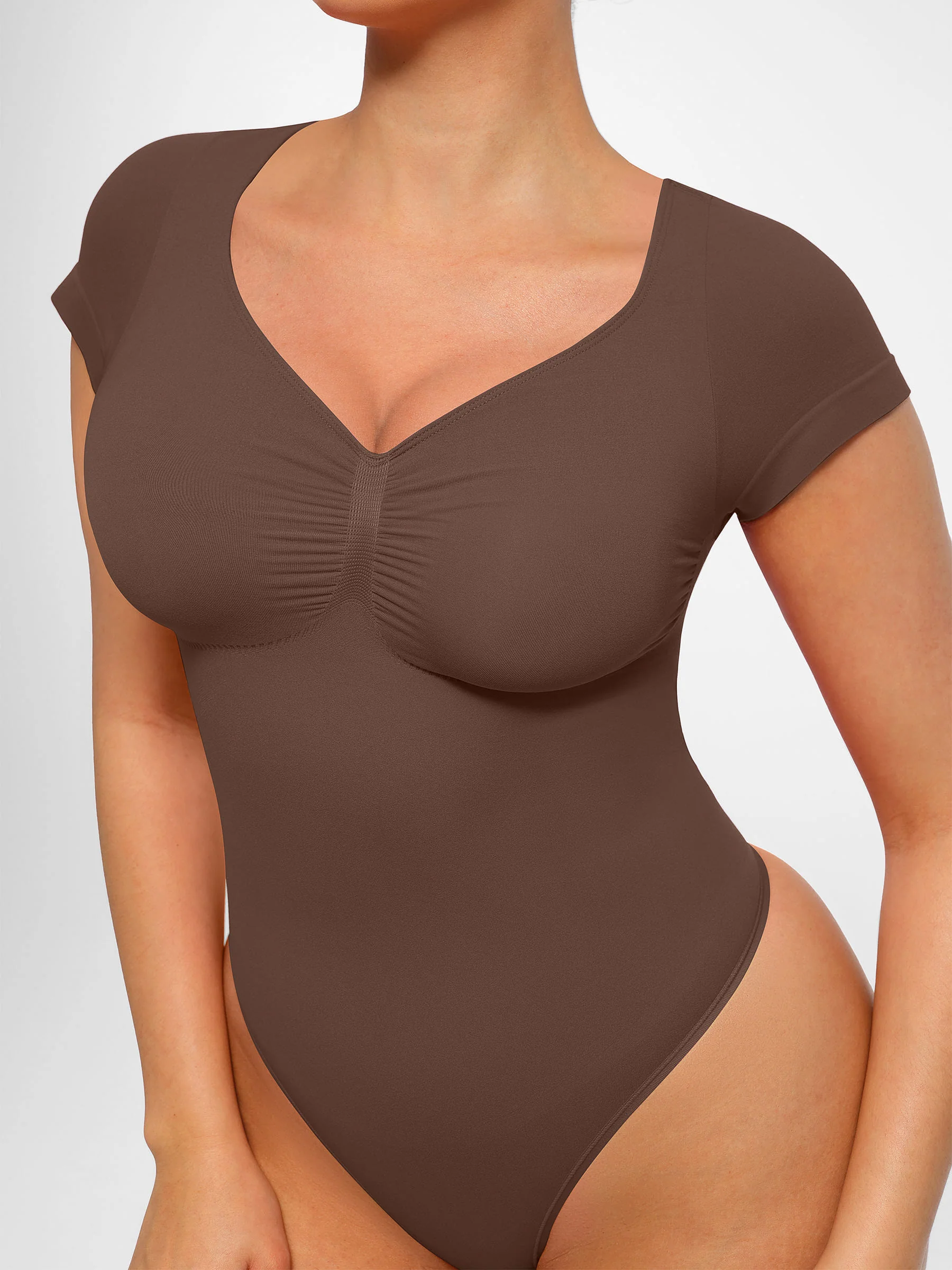 Tummy Control Seamless Short-Sleeve Bodysuit - Image 35