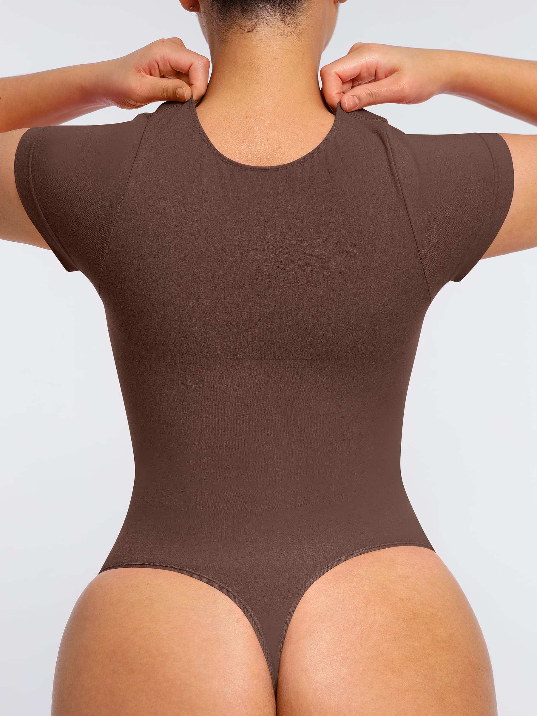 Tummy Control Seamless Short-Sleeve Bodysuit - Image 36