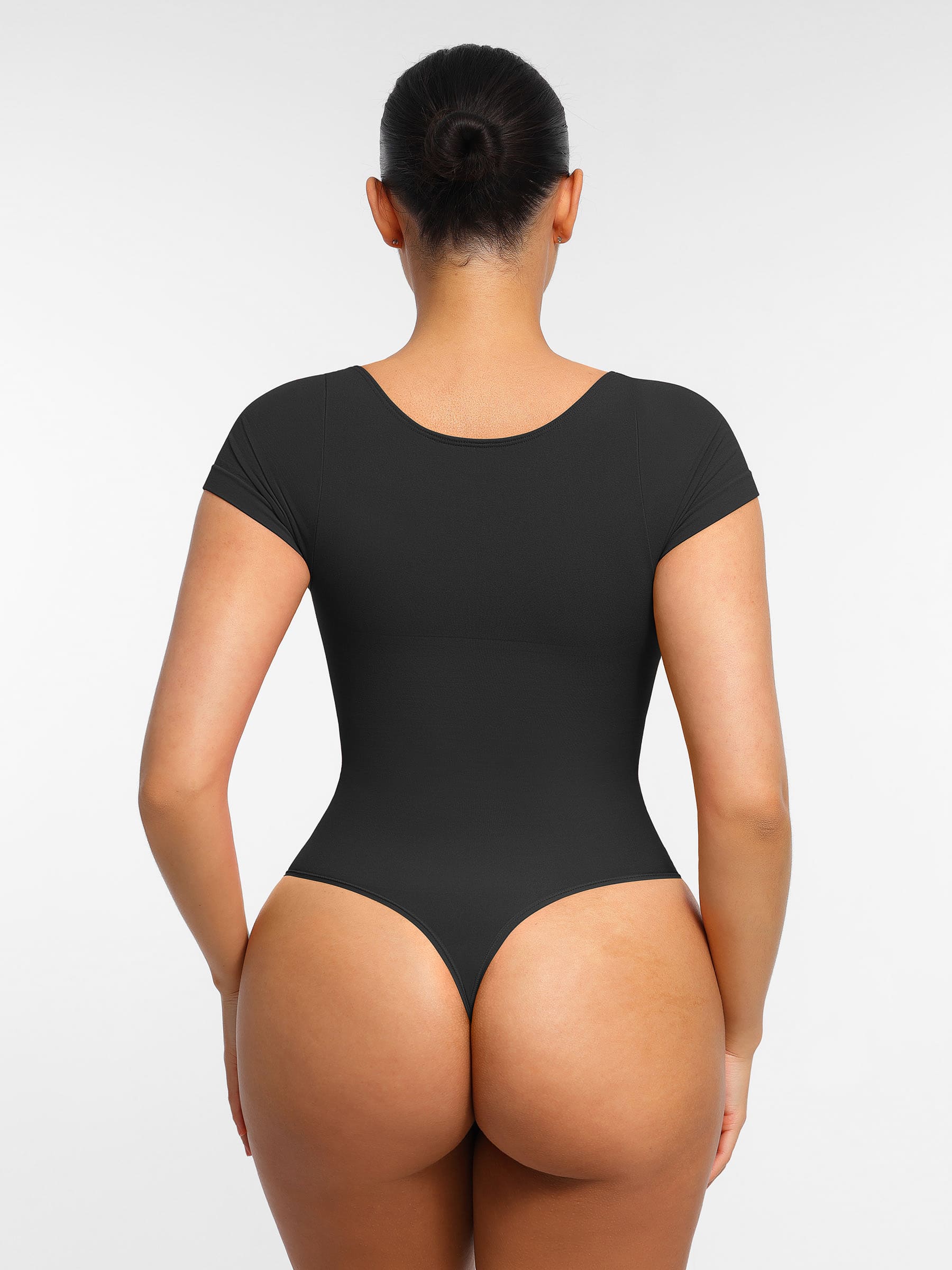 Tummy Control Seamless Short-Sleeve Bodysuit - Image 4