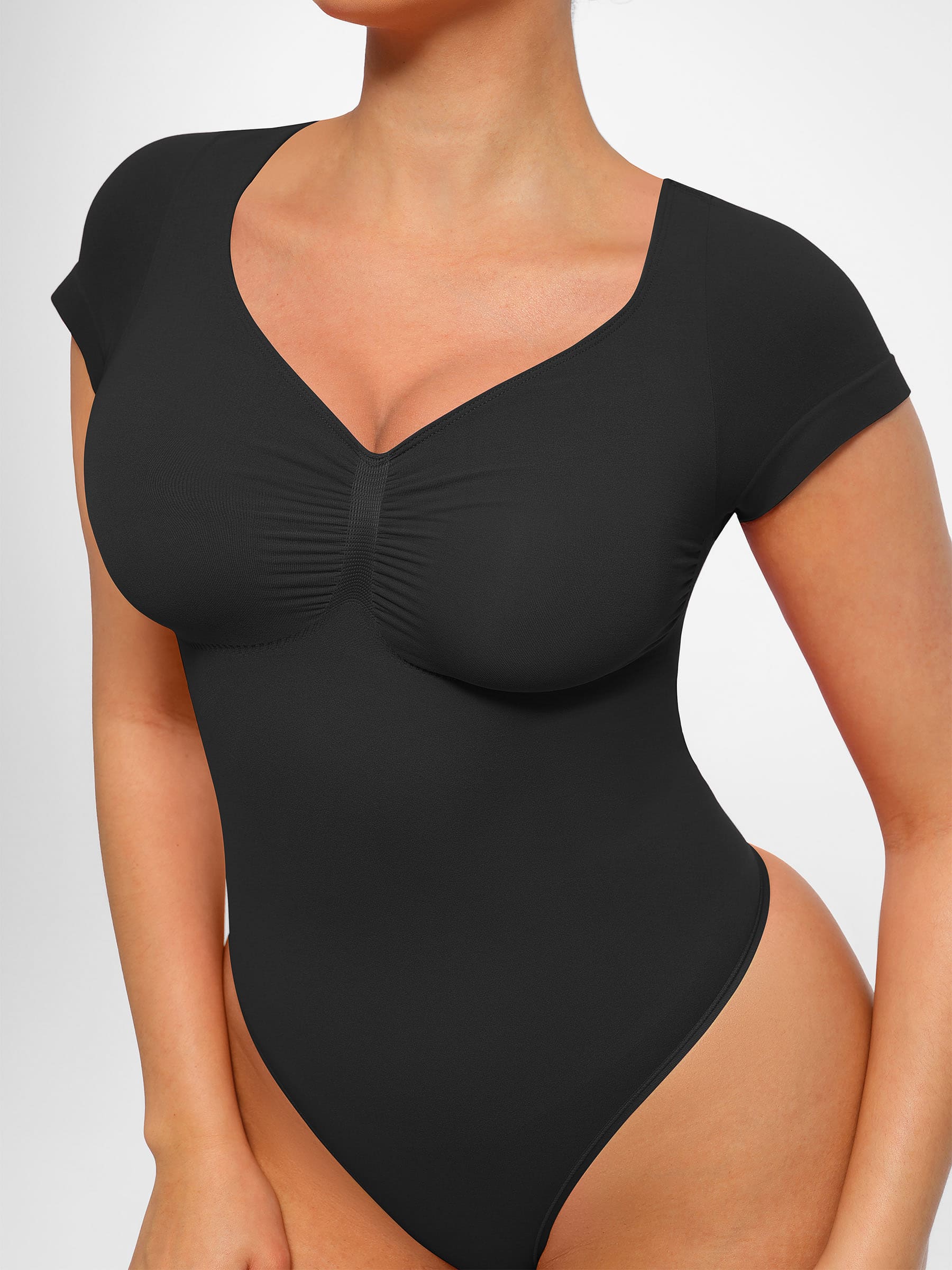 Tummy Control Seamless Short-Sleeve Bodysuit - Image 5