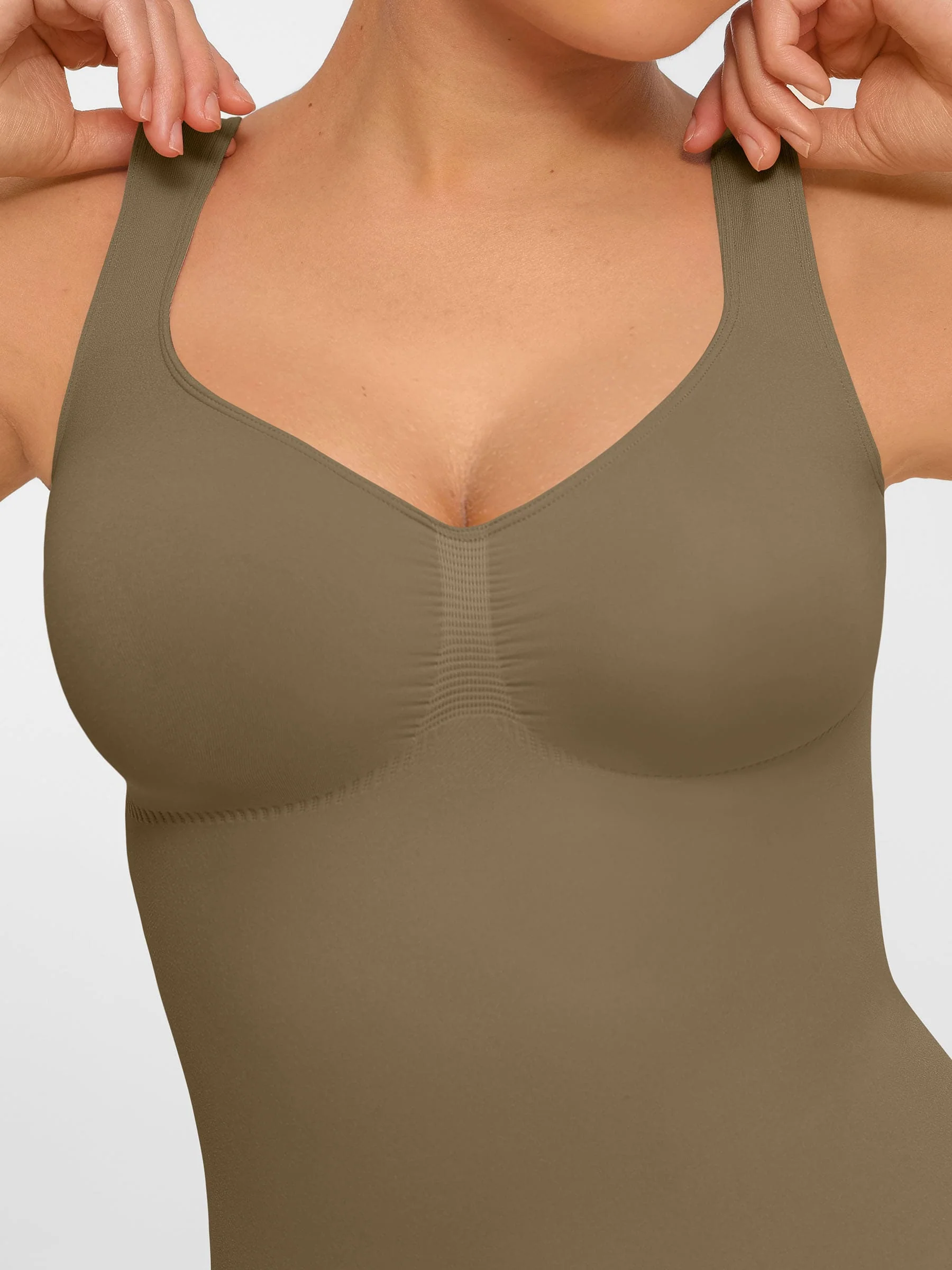 Tummy Control Seamless Wide Strap Bodysuit - Image 17