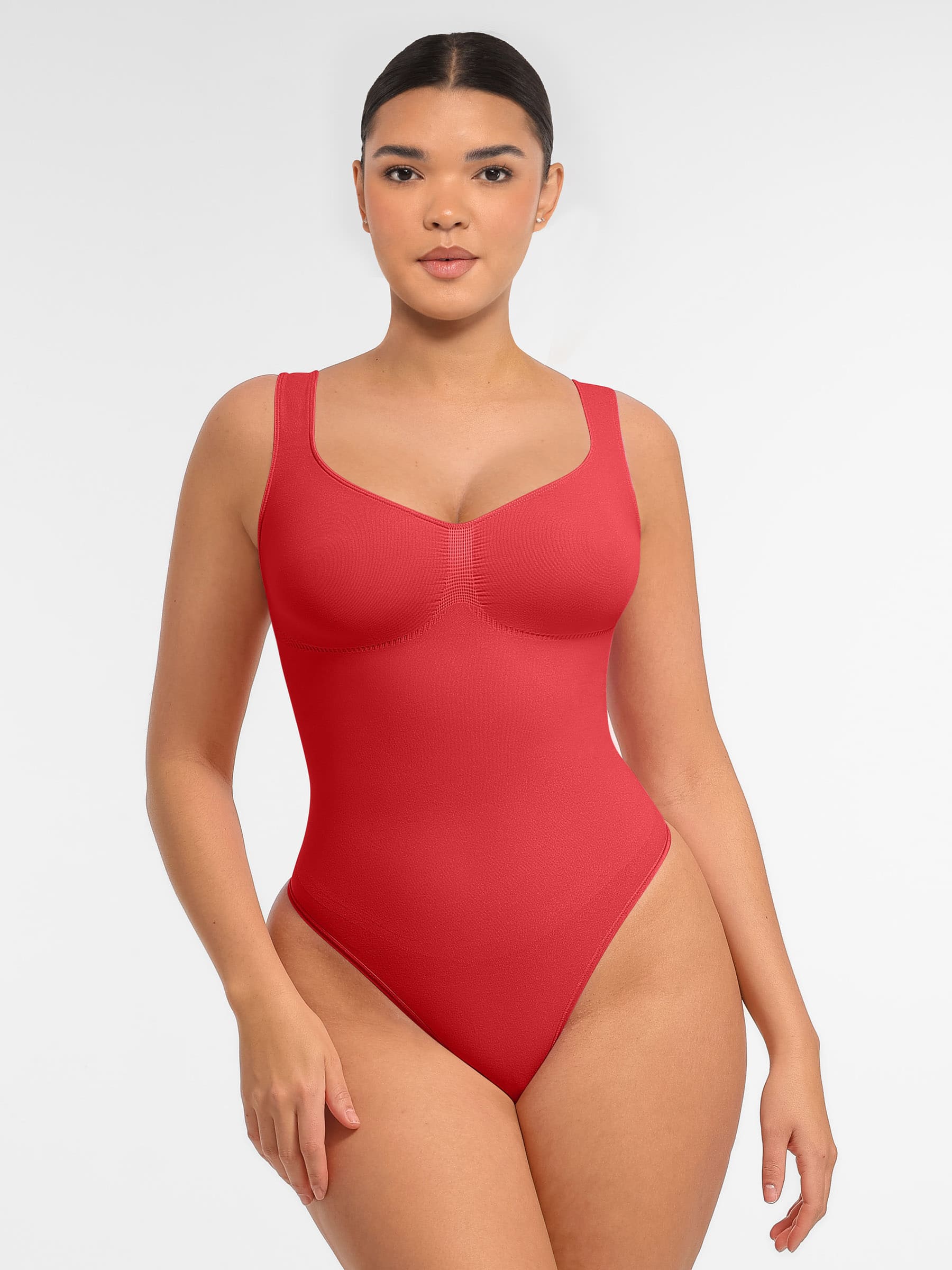 Tummy Control Seamless Wide Strap Bodysuit - Image 19