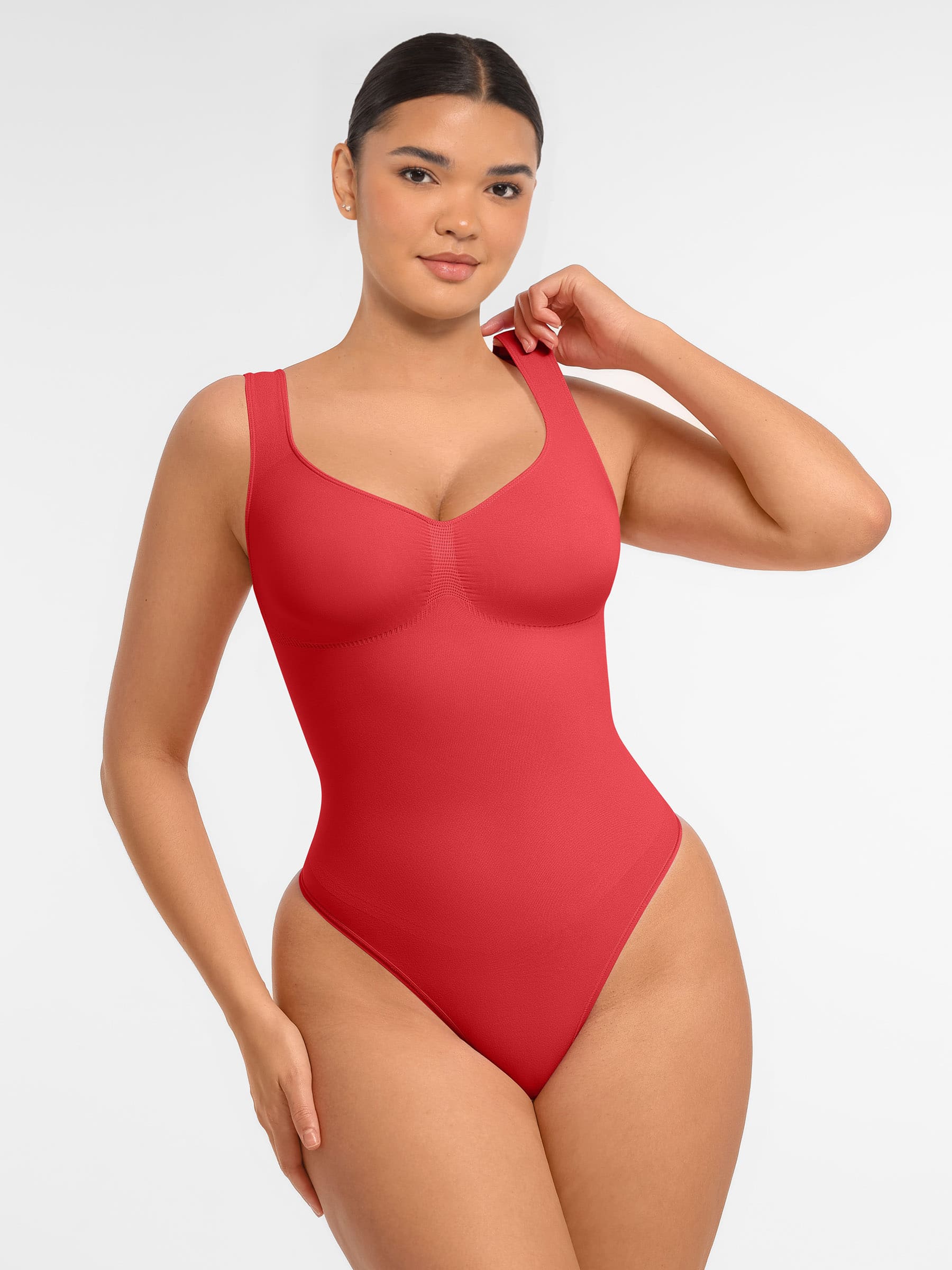 Tummy Control Seamless Wide Strap Bodysuit - Image 20