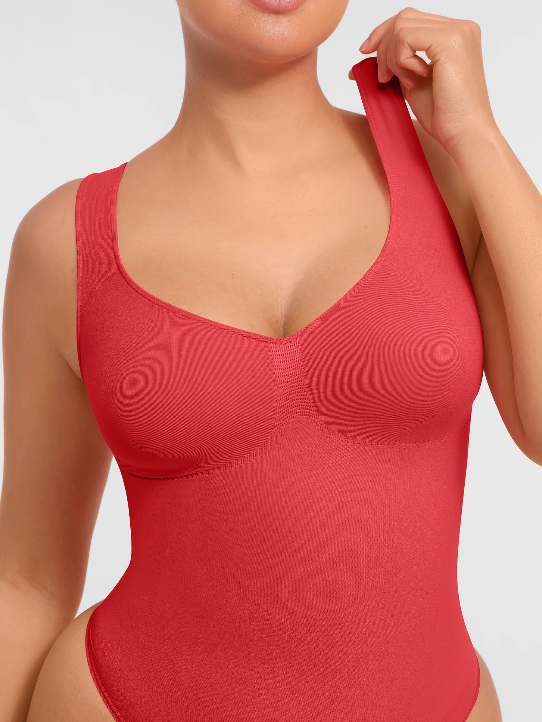 Tummy Control Seamless Wide Strap Bodysuit - Image 23
